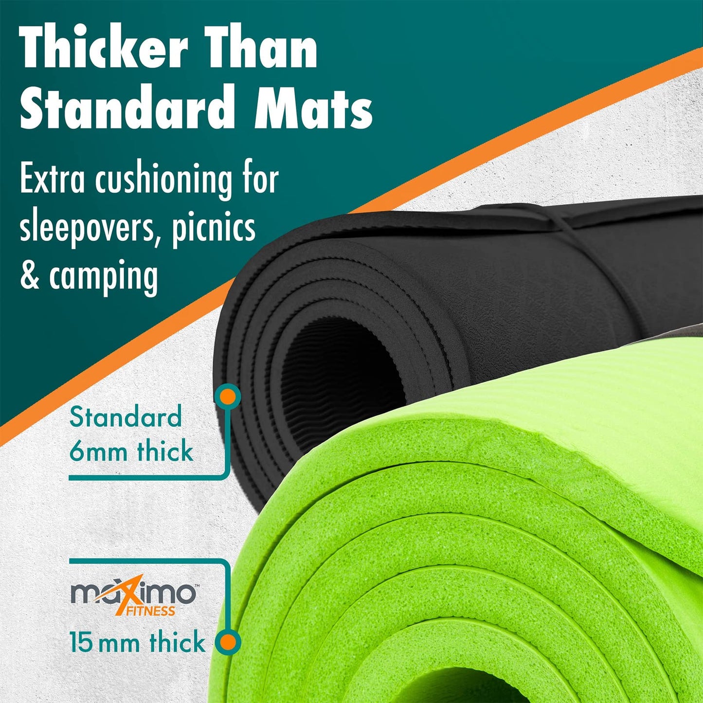 - Maximo Exercise Mat | Multi Purpose Yoga Mat | 183cm x 60cm | Extra Thick -