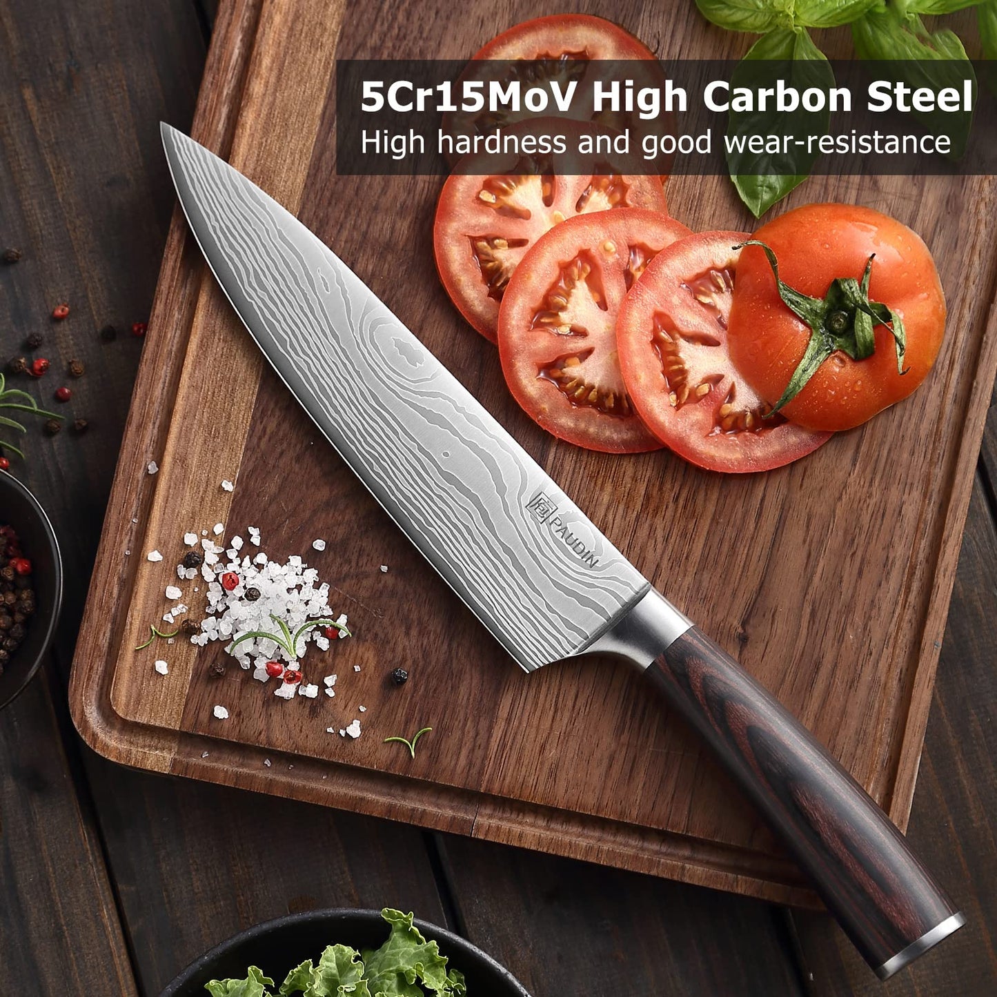 - PAUDIN Chef Knife | Kitchen Knife 8 inch Professional | Ultra Sharp Chefs Knife -
