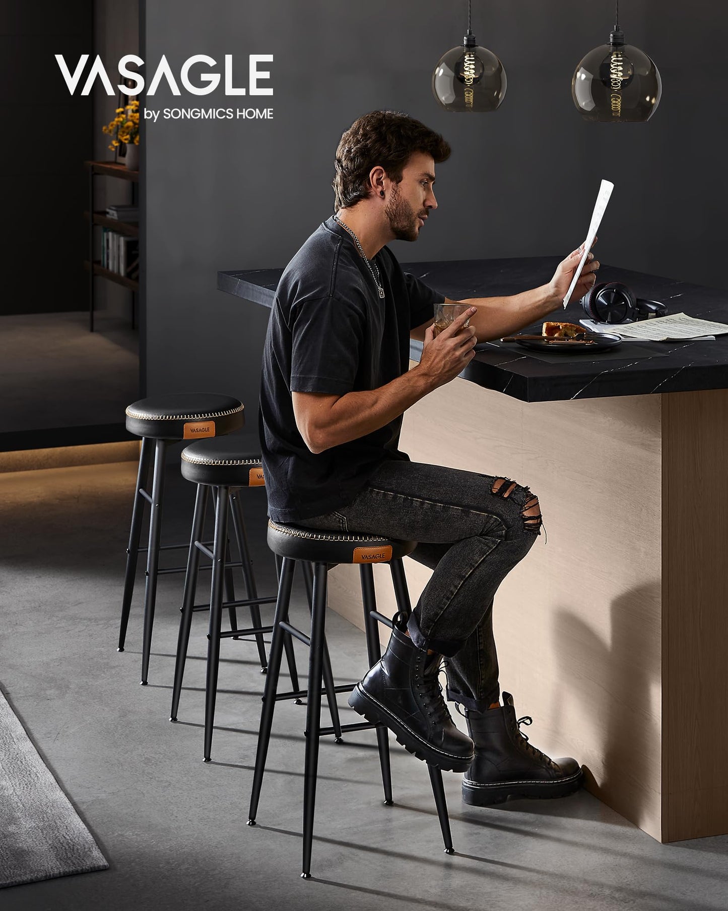 - VASAGLE EKHO Collection - Bar Stools Set of 2 -