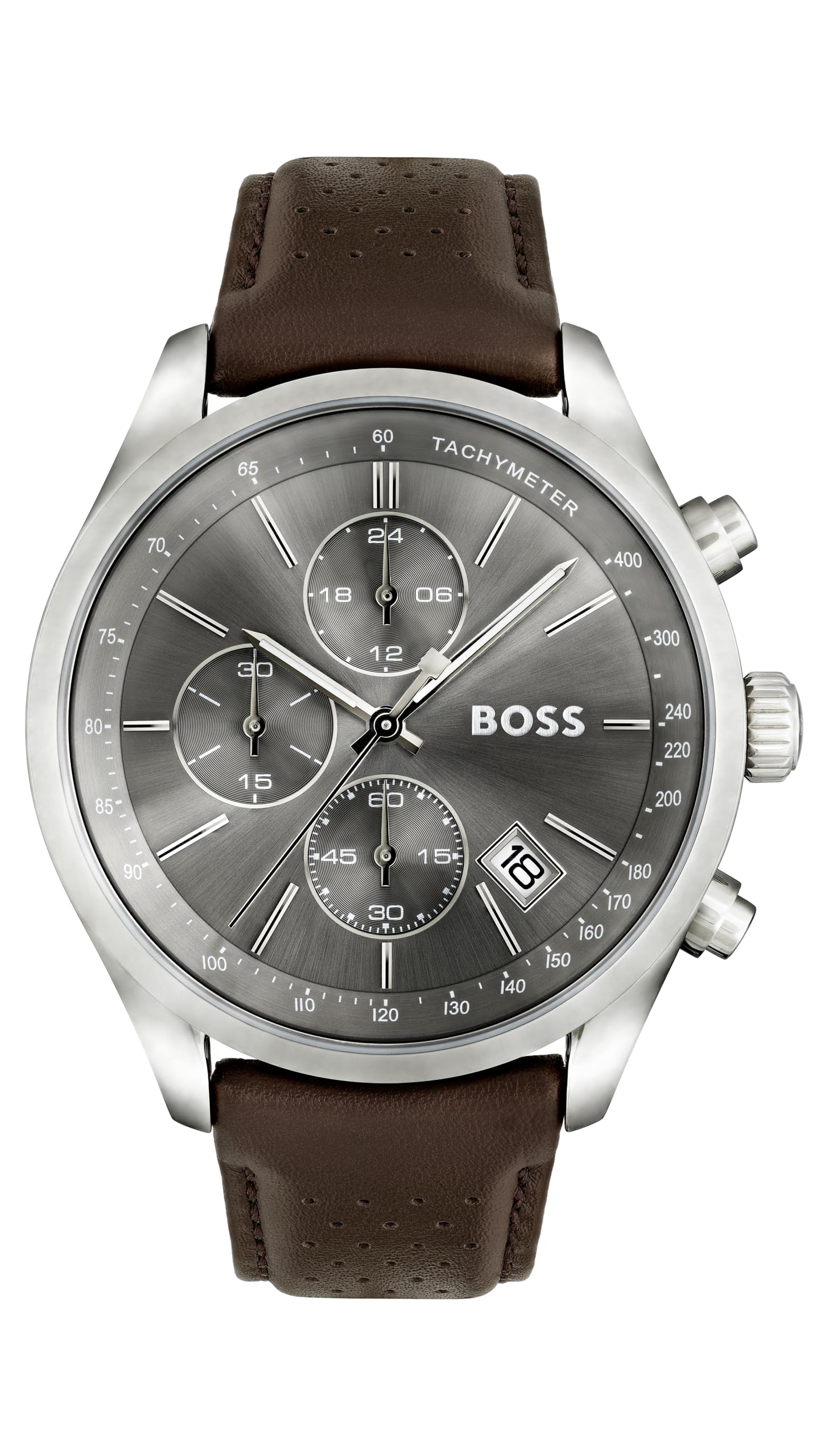 BOSS Chronograph Quartz Watch for Men with Brown Leather Strap - 1513476
