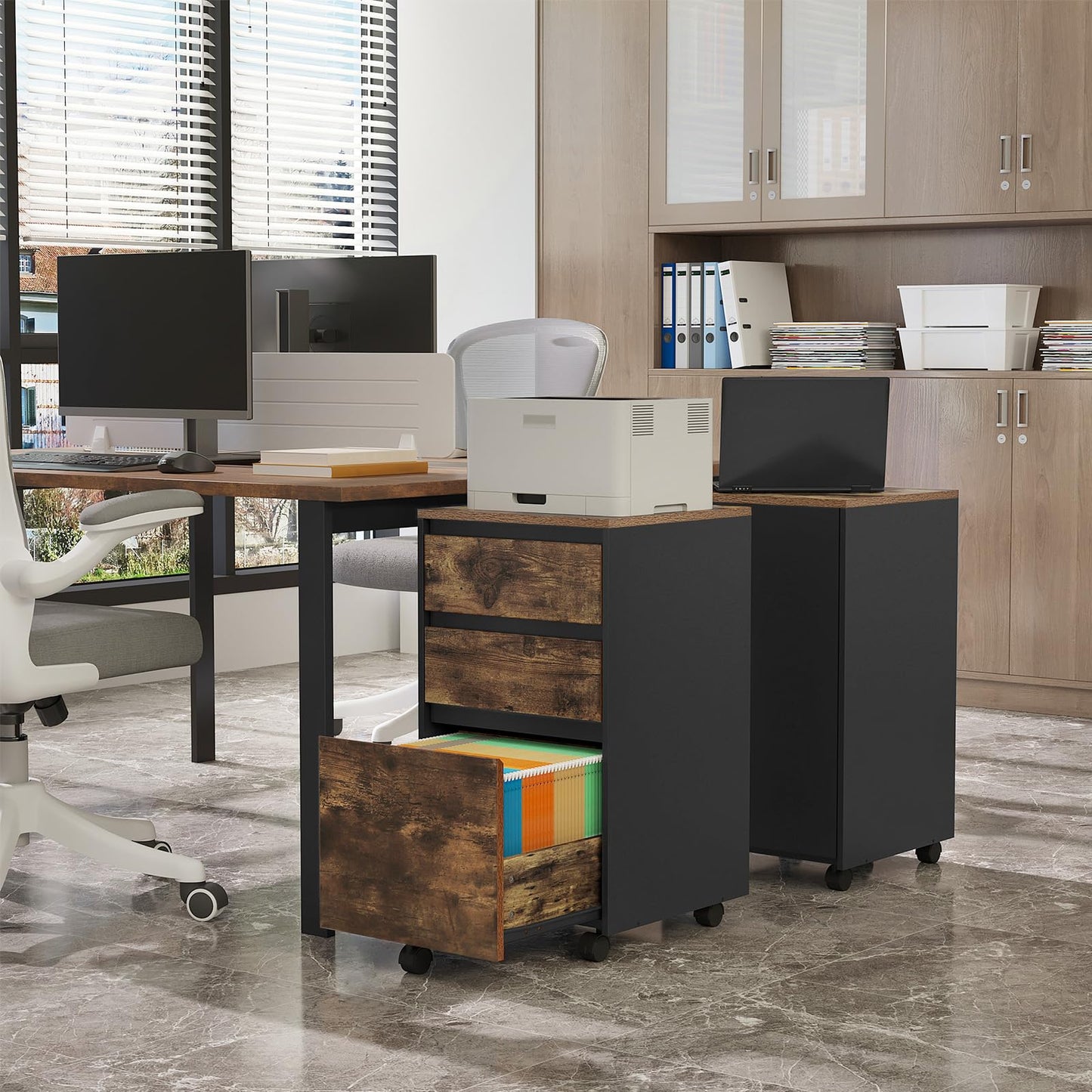 - WOLTU Mobile Filing Cabinet for Lever Arch Folders, Storage Cabinet in the Office