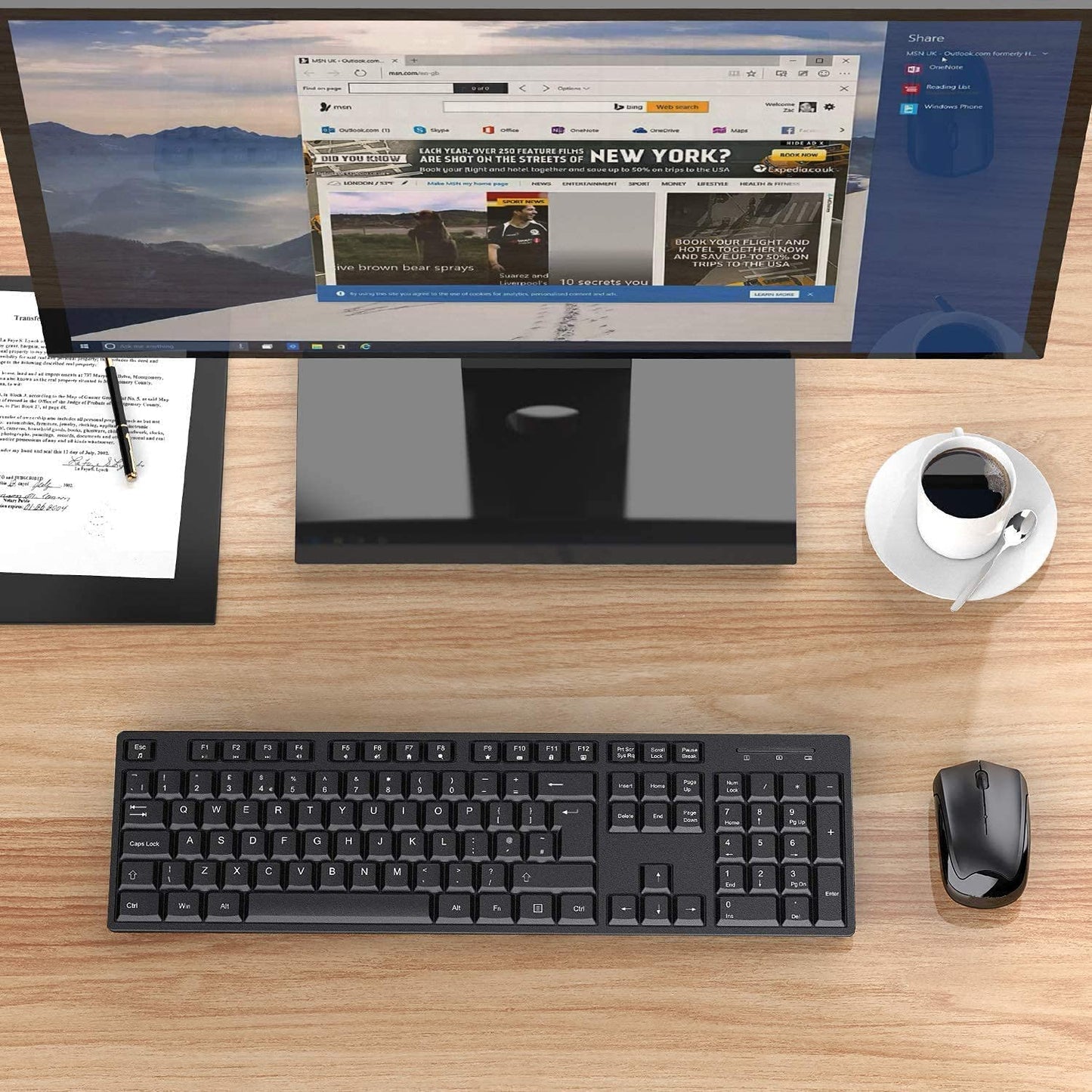 - Wireless Keyboard and Mouse Set, 2.4G Wireless Keyboard Mouse with USB Receive