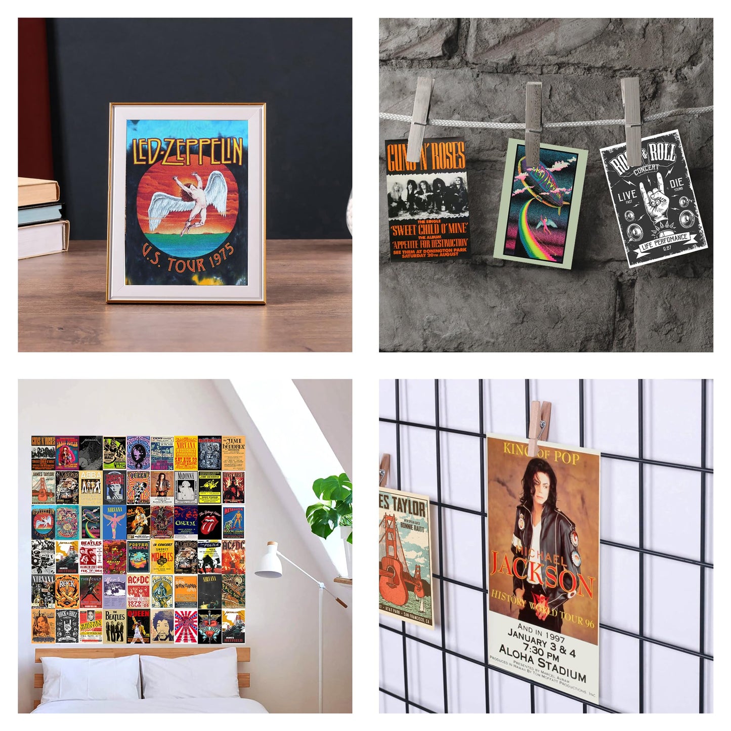 - EDUS 54PCS Vintage Rock Wall Collage Kit | Nirvana/Band Posters | Retro Music Concert Album -