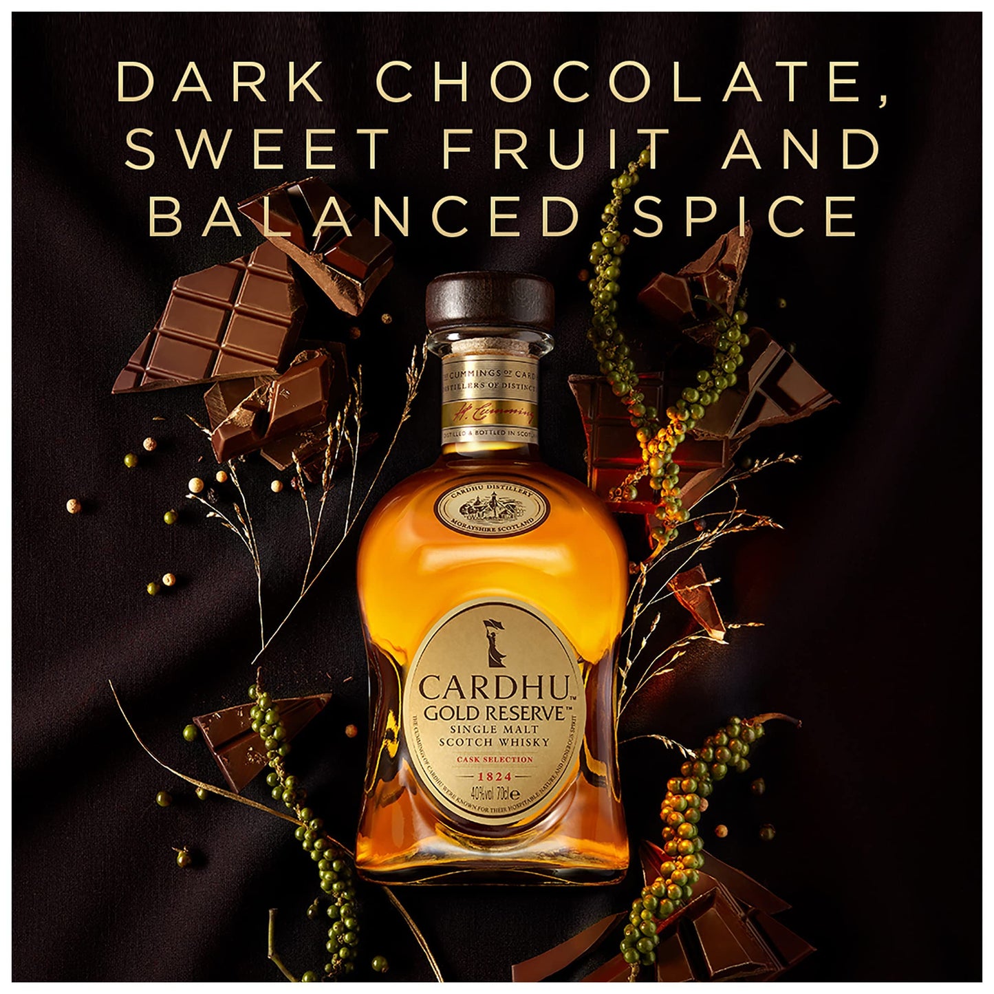 Cardhu Gold Reserve Single Malt Scotch Whisky | 40% vol | 70cl | Scottish Whisky | Notes of Baked Apple & Toffee | From One of the Oldest Speyside Whisky Distilleries