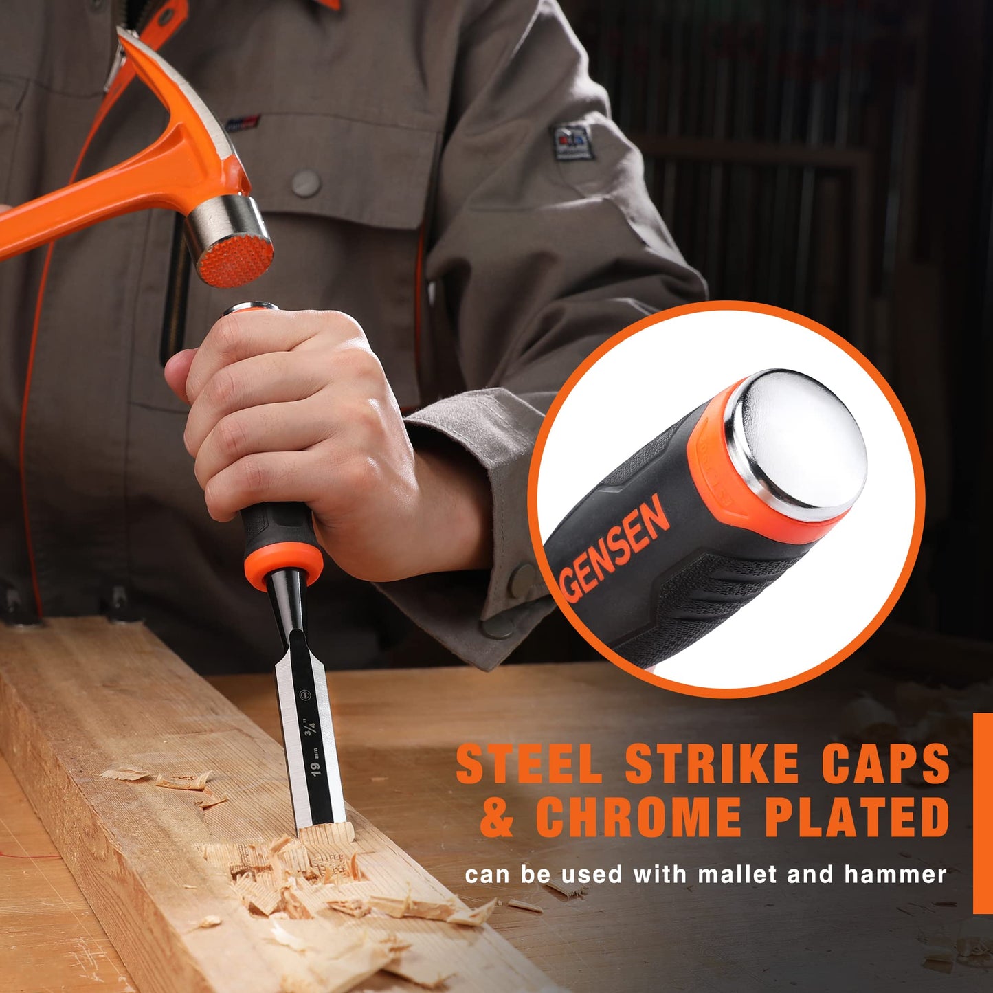 - Jorgensen Wood Chisel Set | 5 Pieces Wood Chisels (6mm, 10mm, 12mm, 19mm, 25mm) -