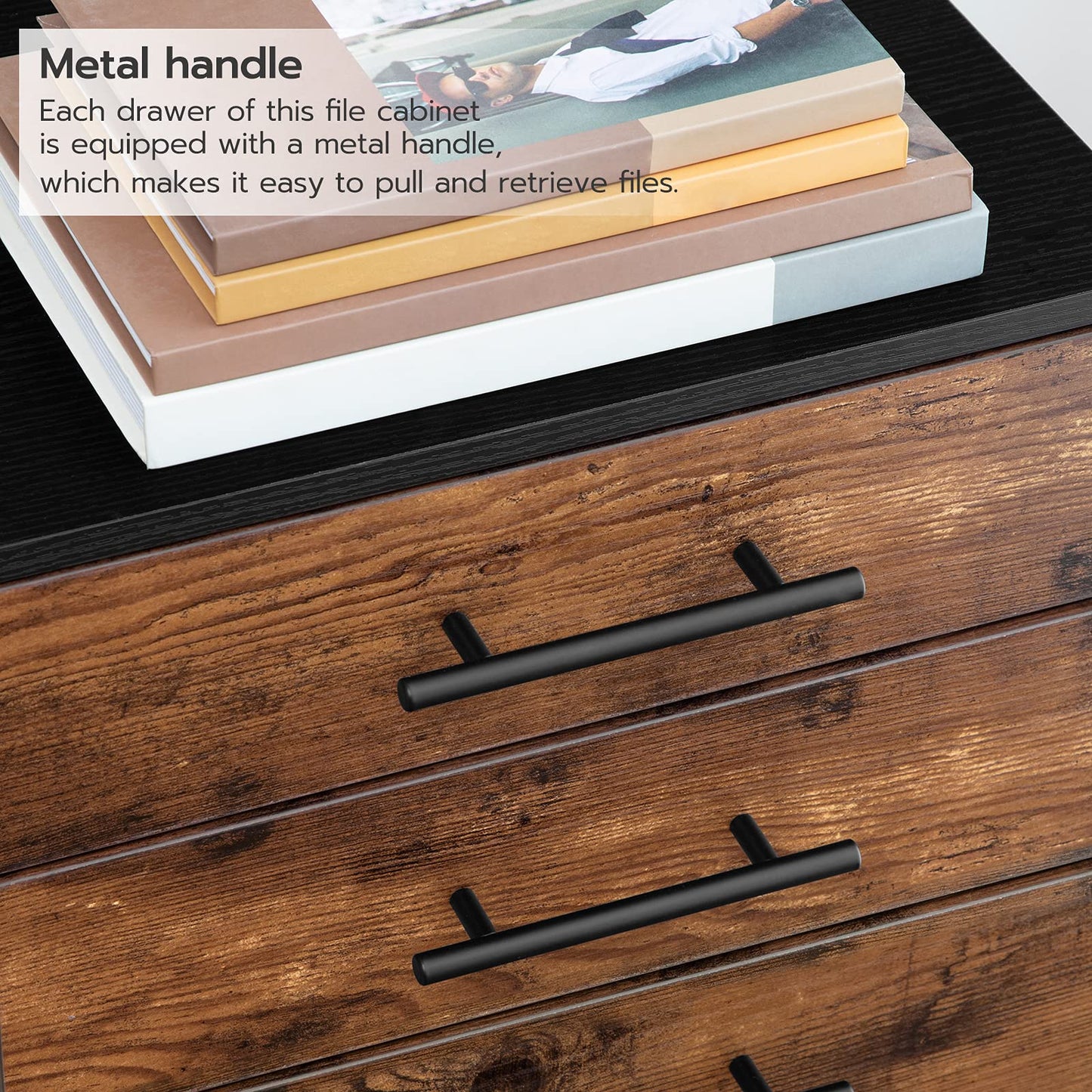 - HOOBRO Filing Cabinet | 3-Drawer File Cabinet | Office Cabinet for Home Office -