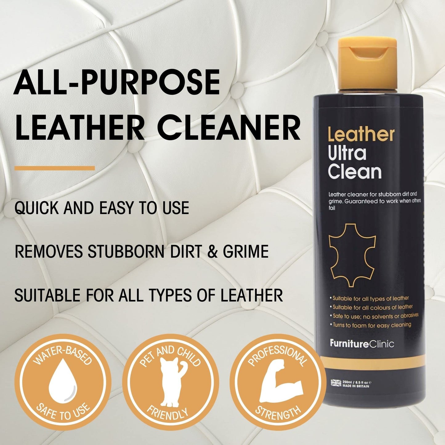 - Furniture Clinic Leather Ultra Clean | All-Purpose Leather Cleaner | Leather Cleaner For Sofas -
