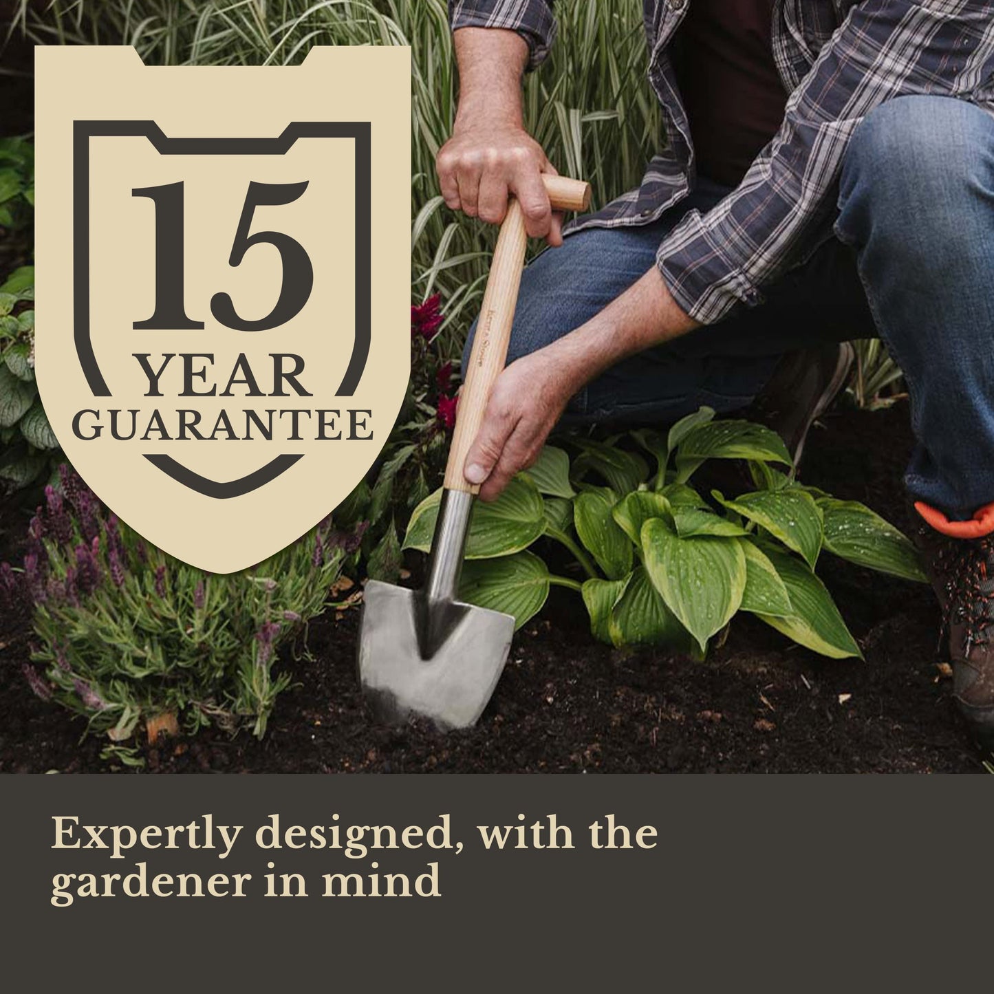 - Kent & Stowe Stainless Steel Perennial Spade | Pointed Head Garden Spade -