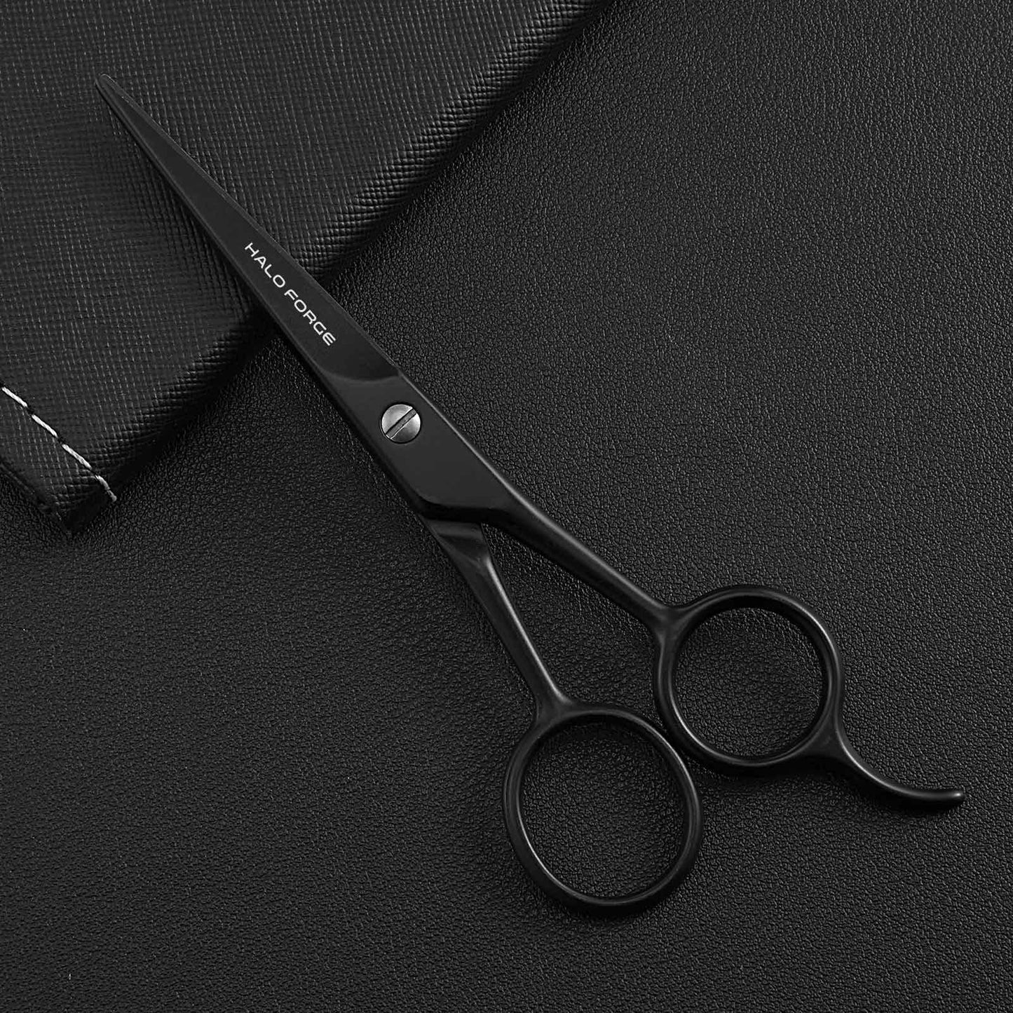 - HALO FORGE Beard & Mustache Scissors | Small Straight Stainless Steel Precision Trimming Blade -