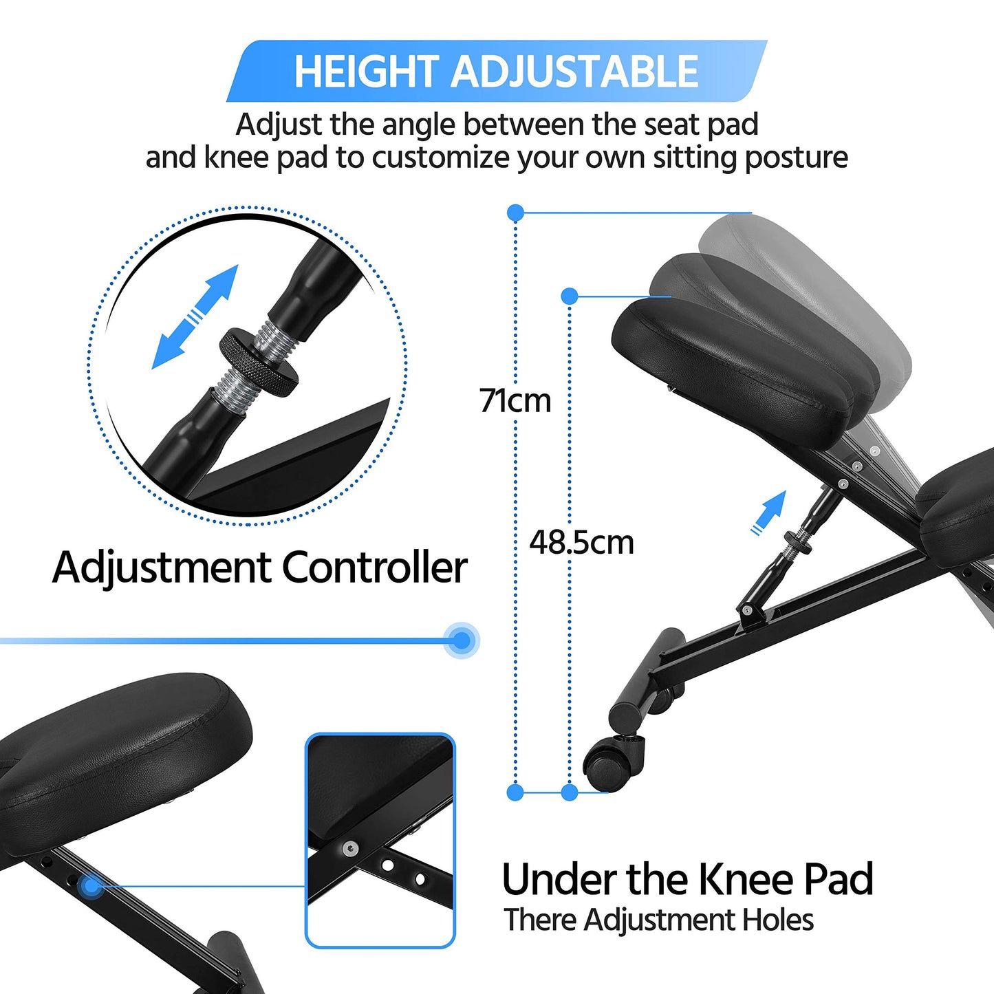 - Yaheetech Kneeling Chair Ergonomic Office Stool Knee Support Chair.