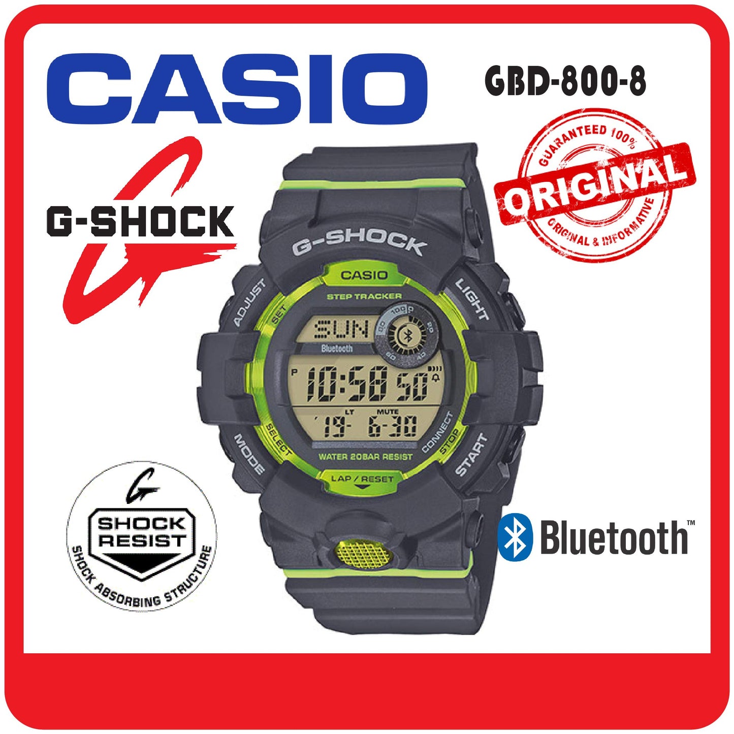 Casio Men's Digital Quartz Watch with Resin Strap GBD-800-8ER