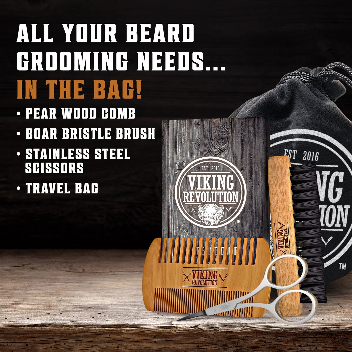 - Viking Revolution - Beard Brush For Men -