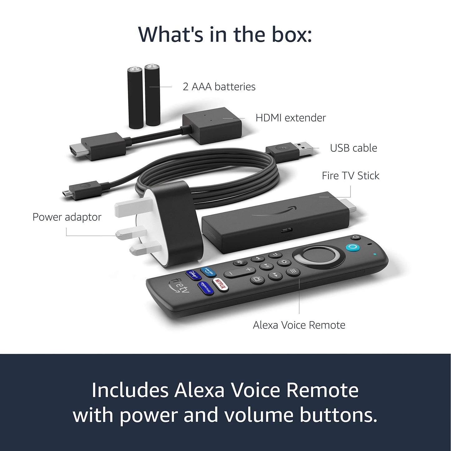 Amazon Fire TV Stick, Alexa Voice Remote, TV controls and access to hundreds of thousands of films and TV episodes