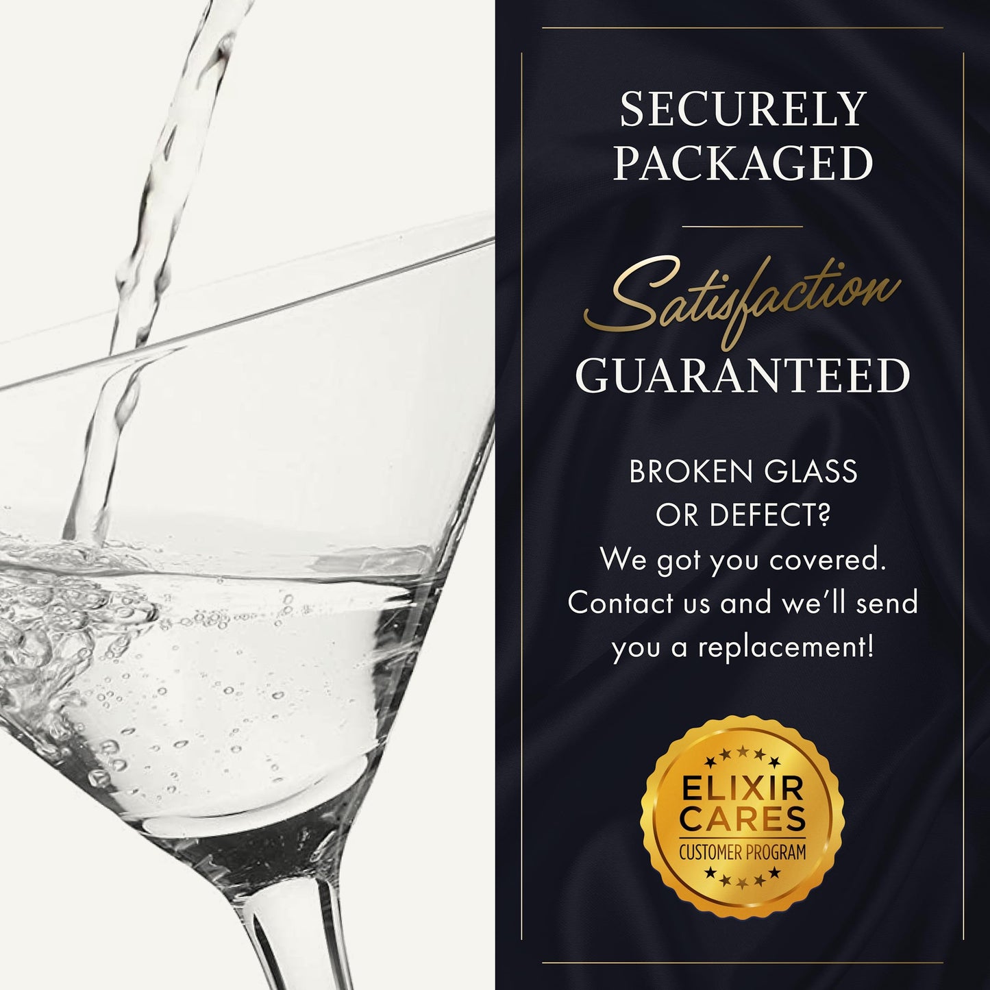 - ELIXIR GLASSWARE Martini Glasses Set of 4 | Hand Blown Crystal Martini Glasses -