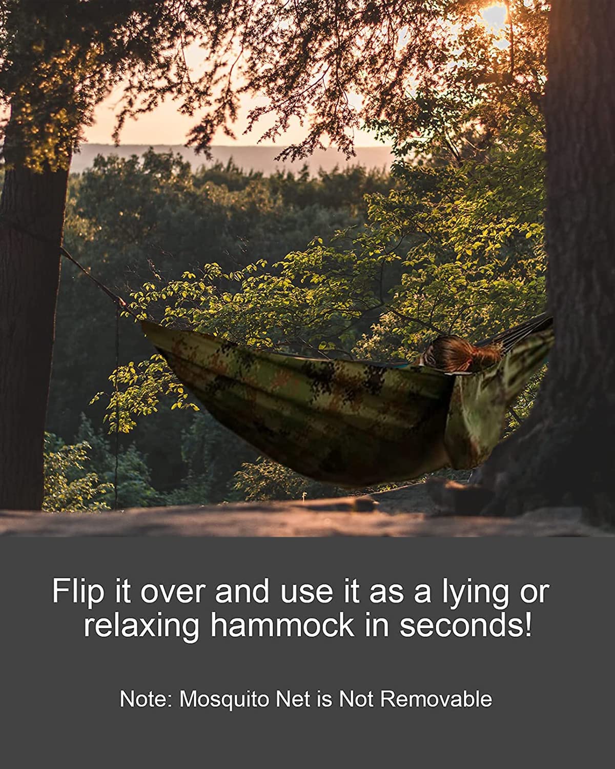 - Uplayteck Camping Hammock with Mosquito Net - Ultra Lightweight Durable Double/Single Travel Hammock 210T -