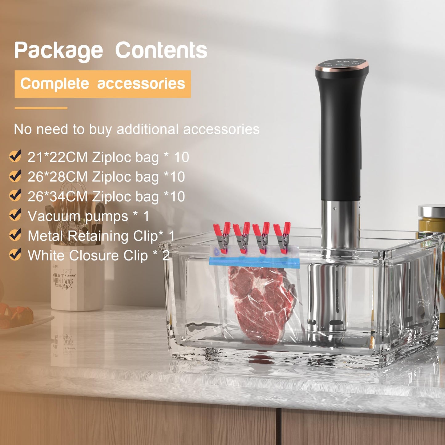 - Karinear Sous Vide Machine | WIFI | Sous Vide Cooker | 1100W -