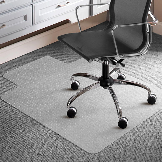 - Trintion Office Chair Mat for Carpeted Floor | 90x120cm PVC Floor Mat Non-Slip Pointed Waterproof Plastic Chair Mat Carpet Protector for Low, Standard and Medium Pile Carpets (Pointed T-shape)
