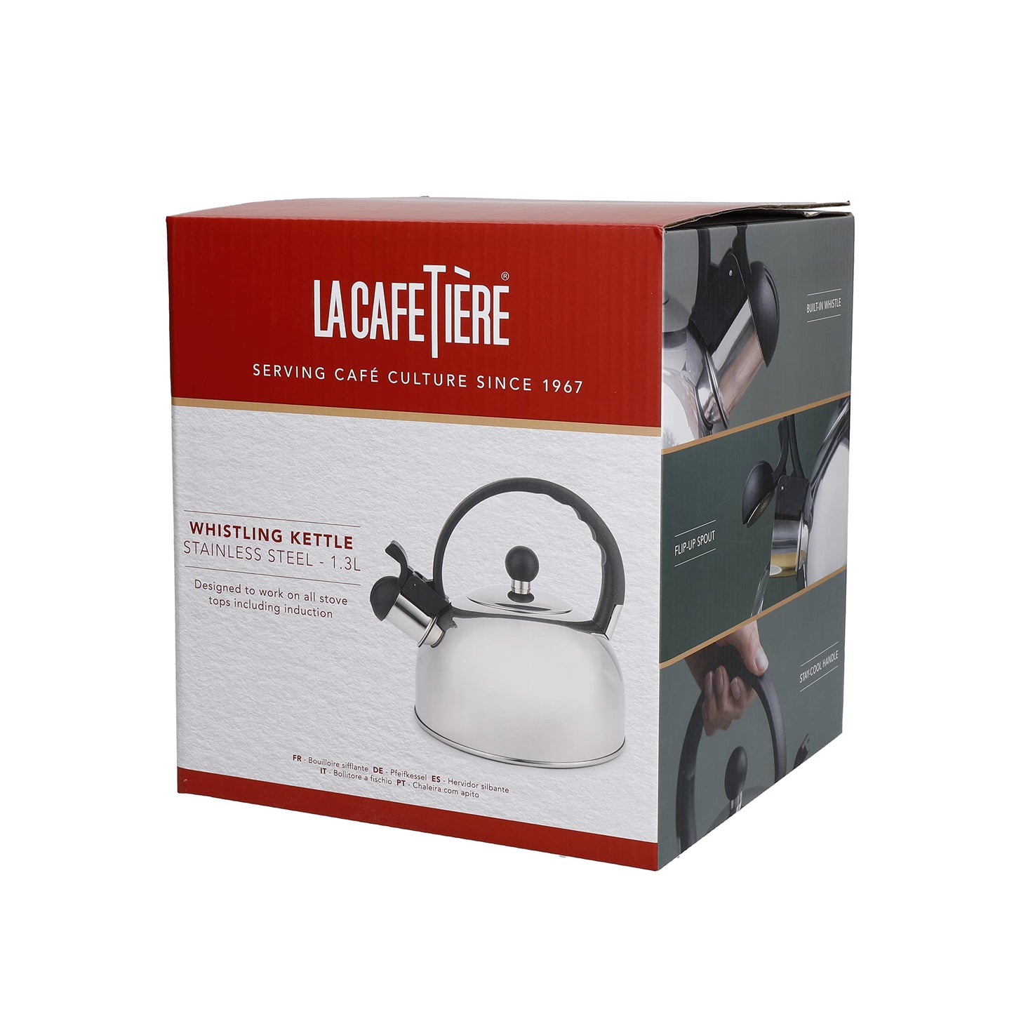 - La Cafetière Stainless Steel 1.3 Litres Whistling Kettle | Stove top -