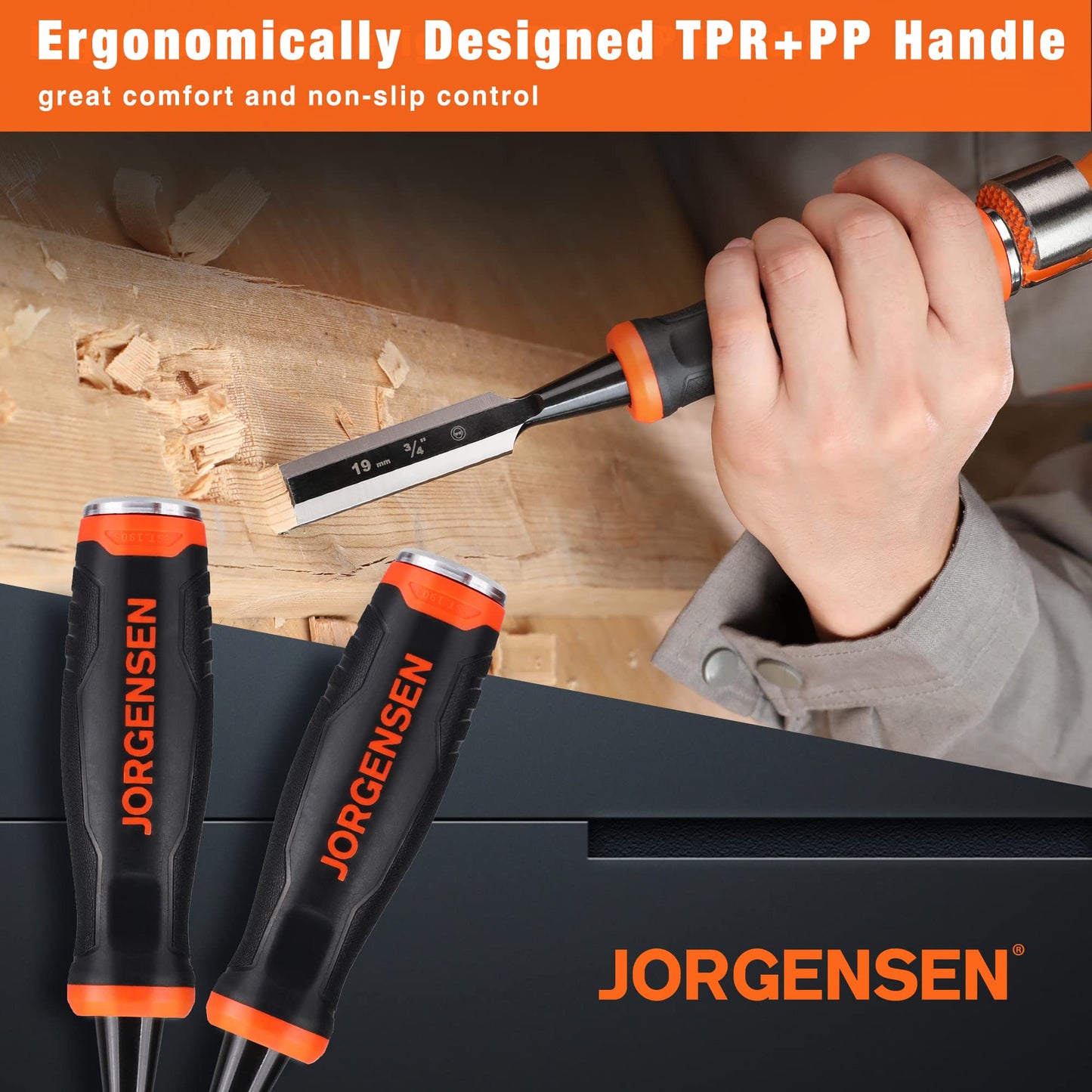 - Jorgensen Wood Chisel Set | 5 Pieces Wood Chisels (6mm, 10mm, 12mm, 19mm, 25mm) -