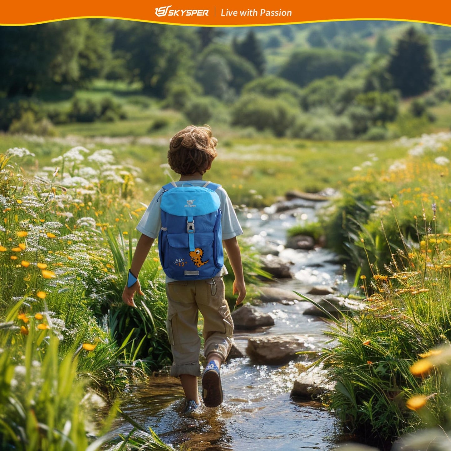 - SKYSPER Kids Backpack | Boys Girls | Lightweight Dinosaur Daypack | 12L -