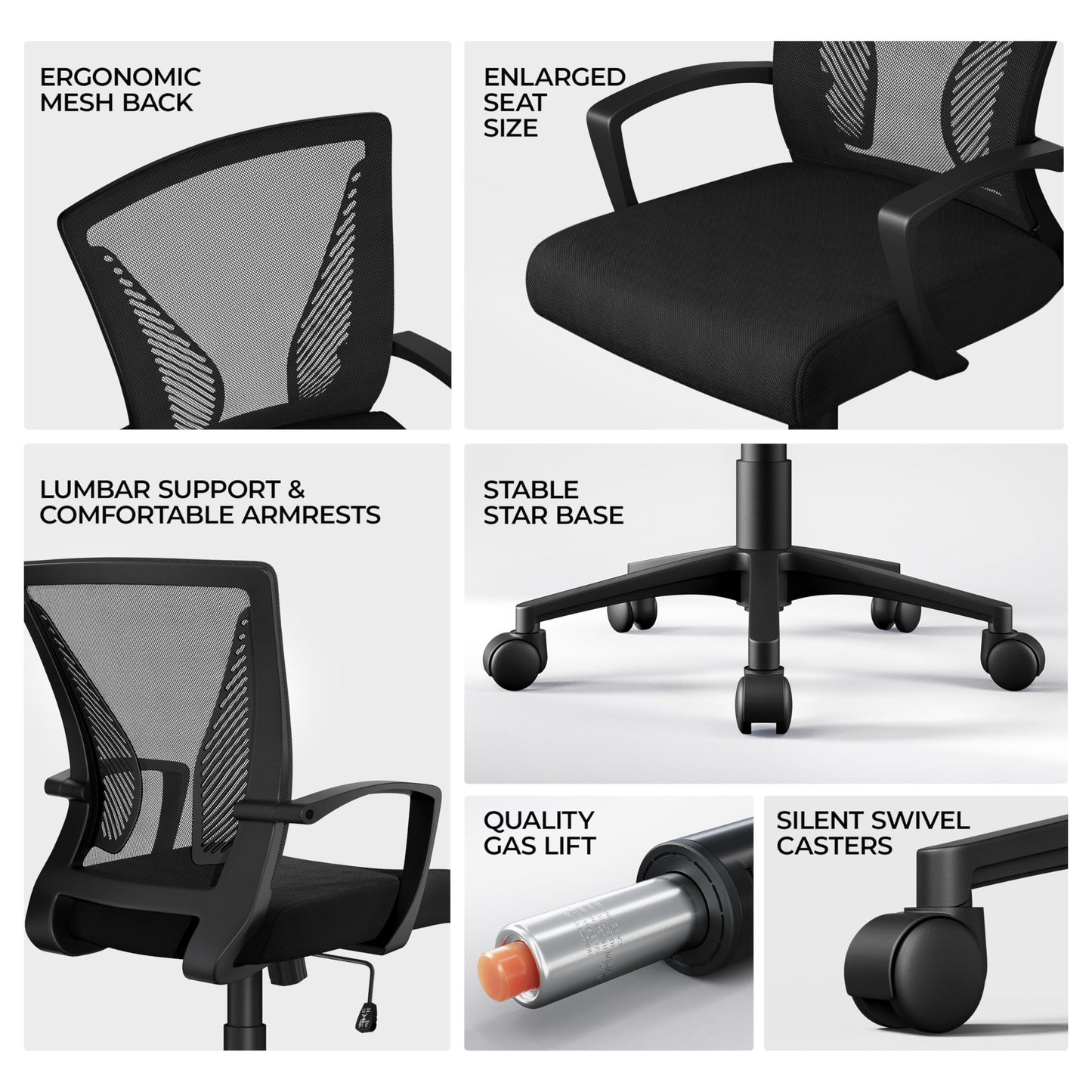 - Yaheetech Adjustable Office Chair, Ergonomic Mesh Swivel Chair For Office.