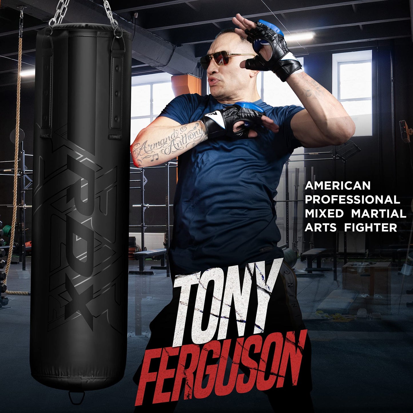 - RDX Punch Bag | Anti Swing | 5ft Heavy Filled 3PC Set -