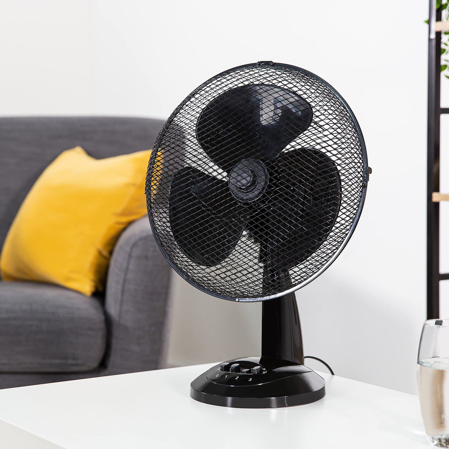 - Zanussi 12" Inch, Lightweight, Portable Desk Fan, 3 Speed Settings, Wide-Angled Oscillation, Powerful Airflow, Quiet Operation, Perfect for Bedroom or Office