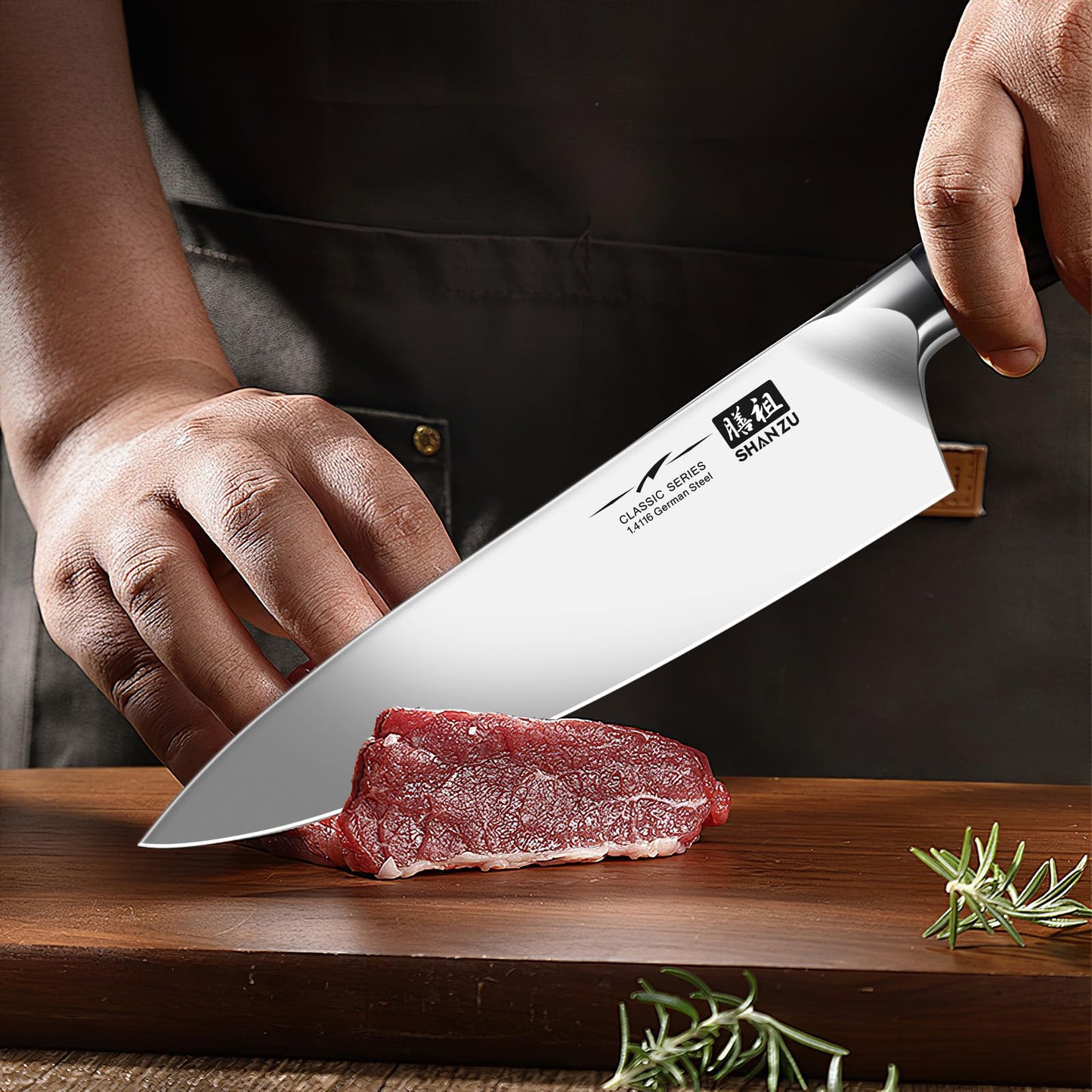 - SHAN ZU Japanese Chef Knife 20cm | Ultra Sharp Kitchen Knives | German Stainless Steel -