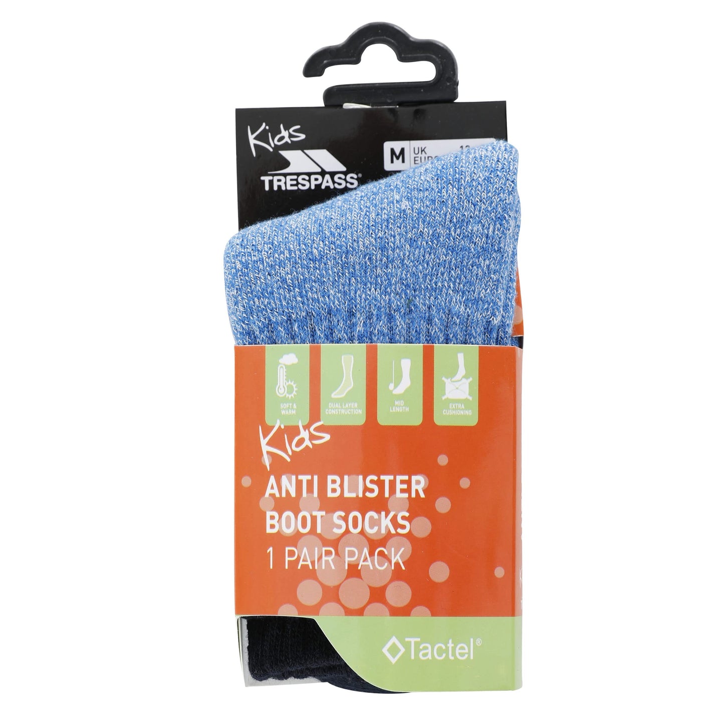 - Trespass Vic, Bright Blue Marl, 12-3, Socks Kids Unisex, UK Sizes 12-3, Blue -