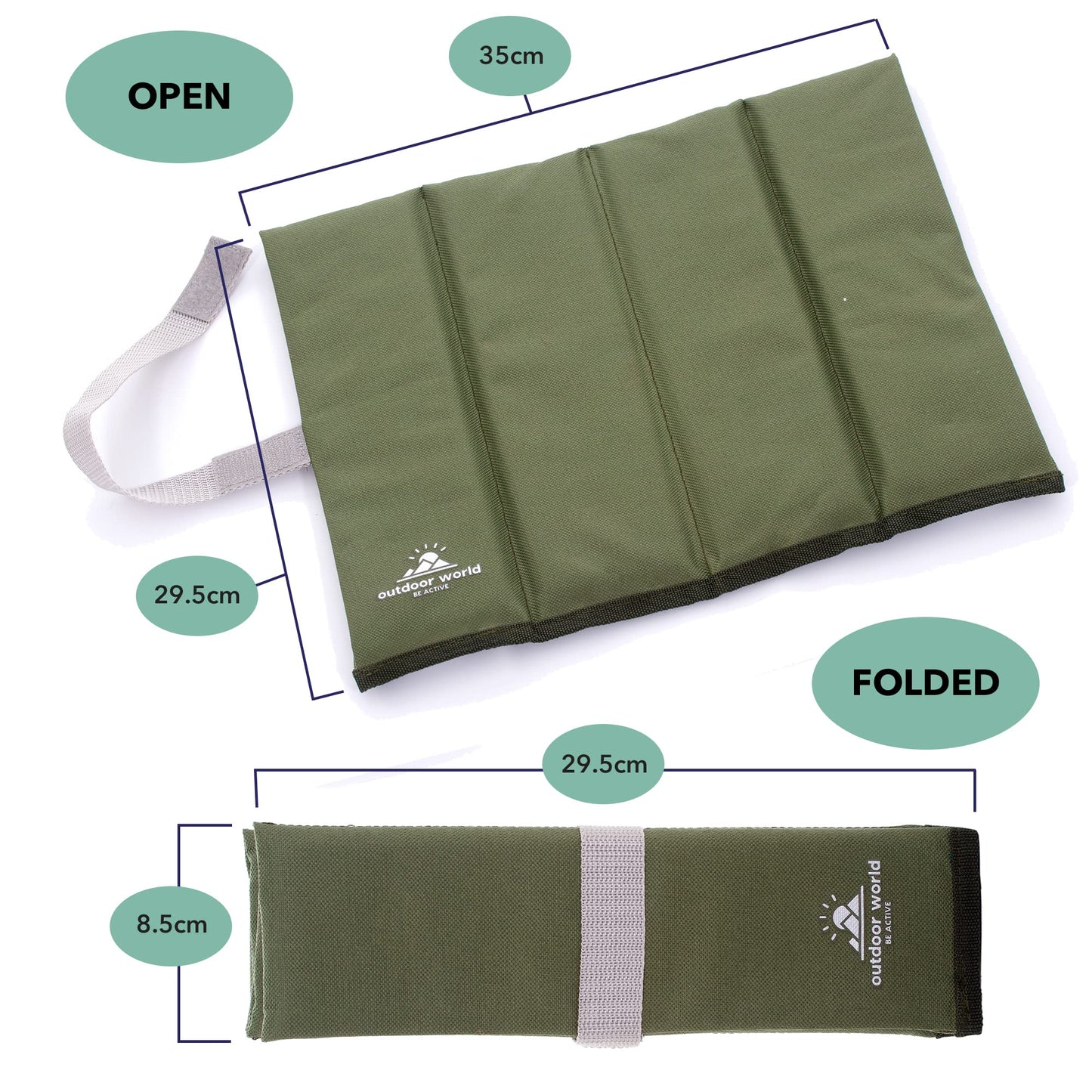 - Outdoor World Folding Sit Mat | Thermally Insulated | Waterproof -