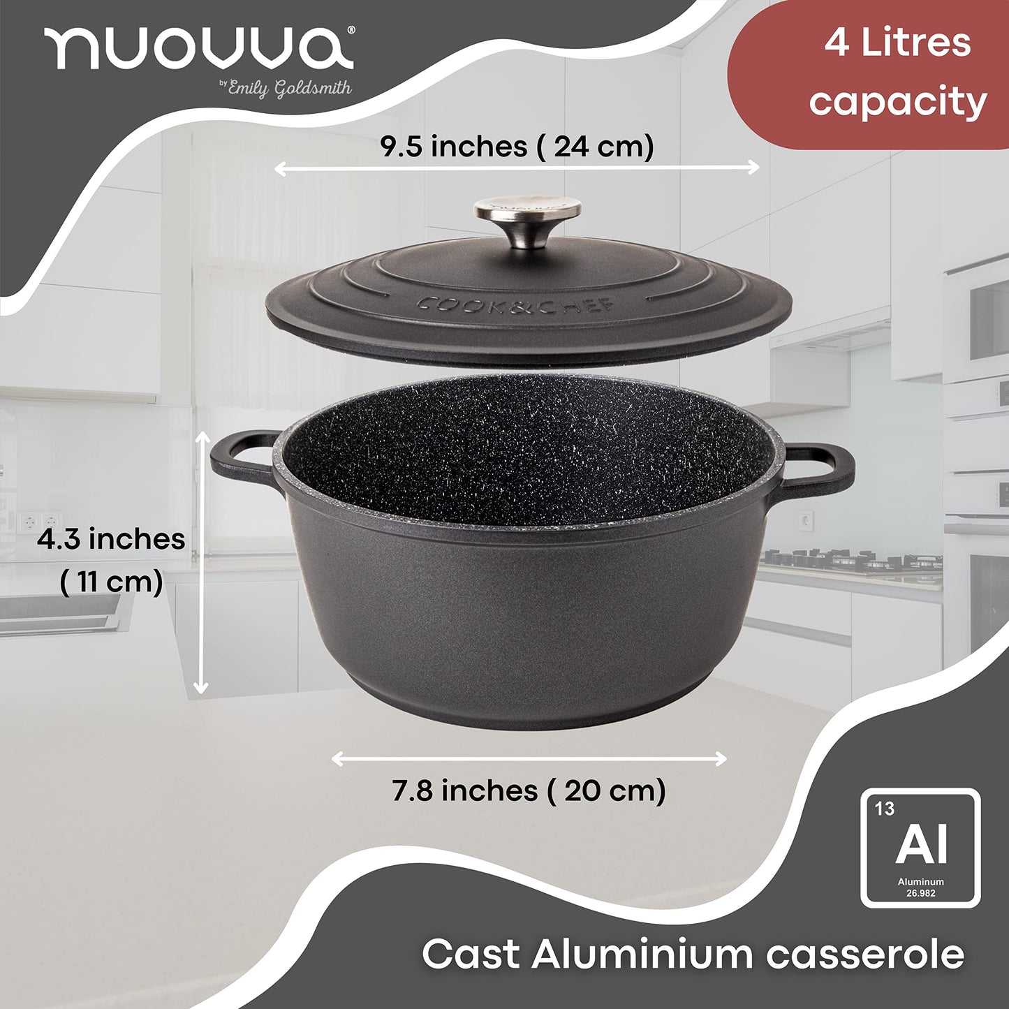 - Non-Stick Aluminium Pot with Lid | Sturdy Deep Dutch Oven –