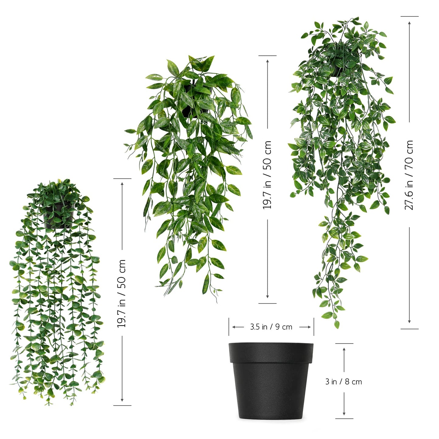- Dremisland Artificial Plant | Eucalyptus | Set of 3 Decorative Artificial Hanging Plants -