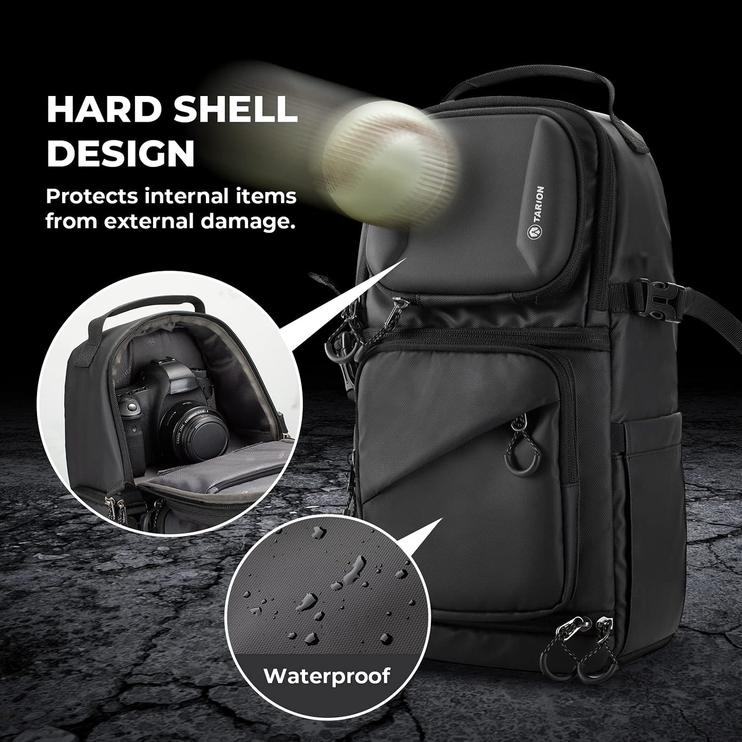 - TARION Camera Sling Bag | Waterproof Camera Travel Bag | For Photography | Black -