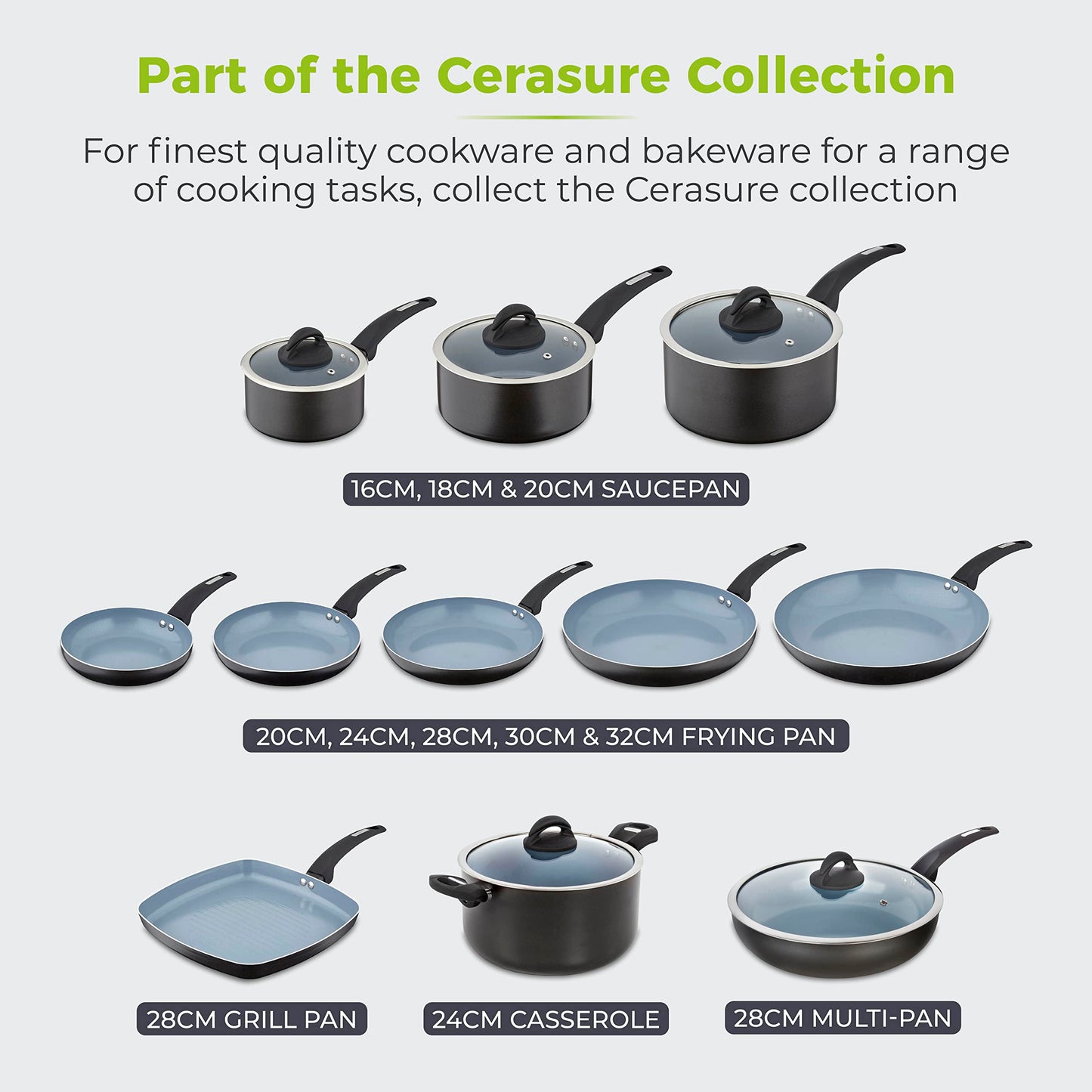 - Tower T80358 Cerasure | 20cm Saucepan | Non-Stick Coating -