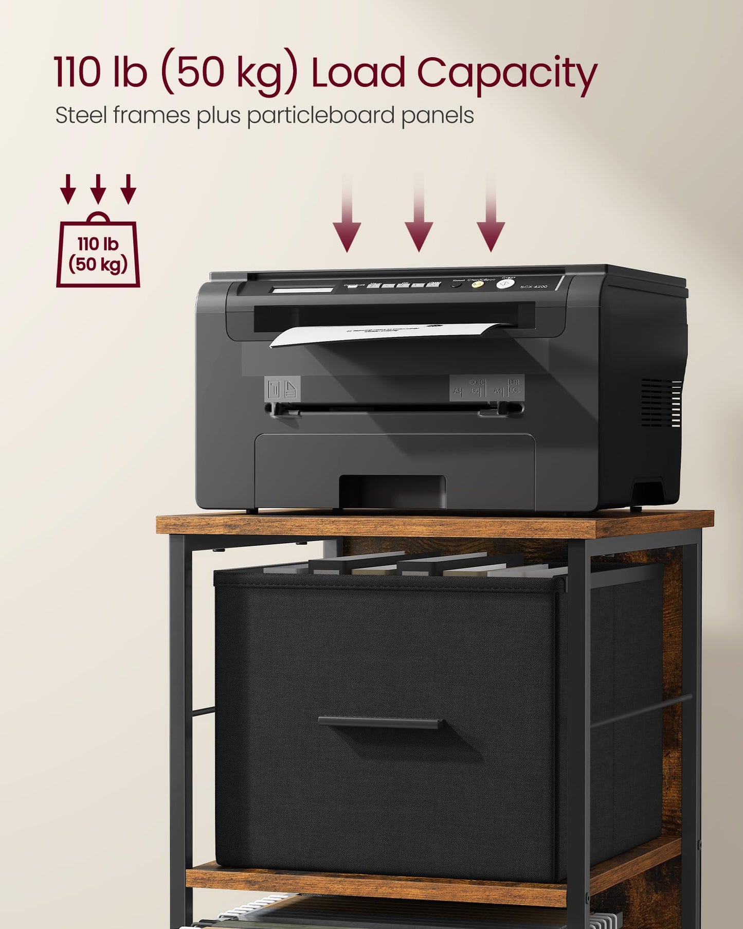 - VASAGLE Filing Cabinet with 2 Drawers -