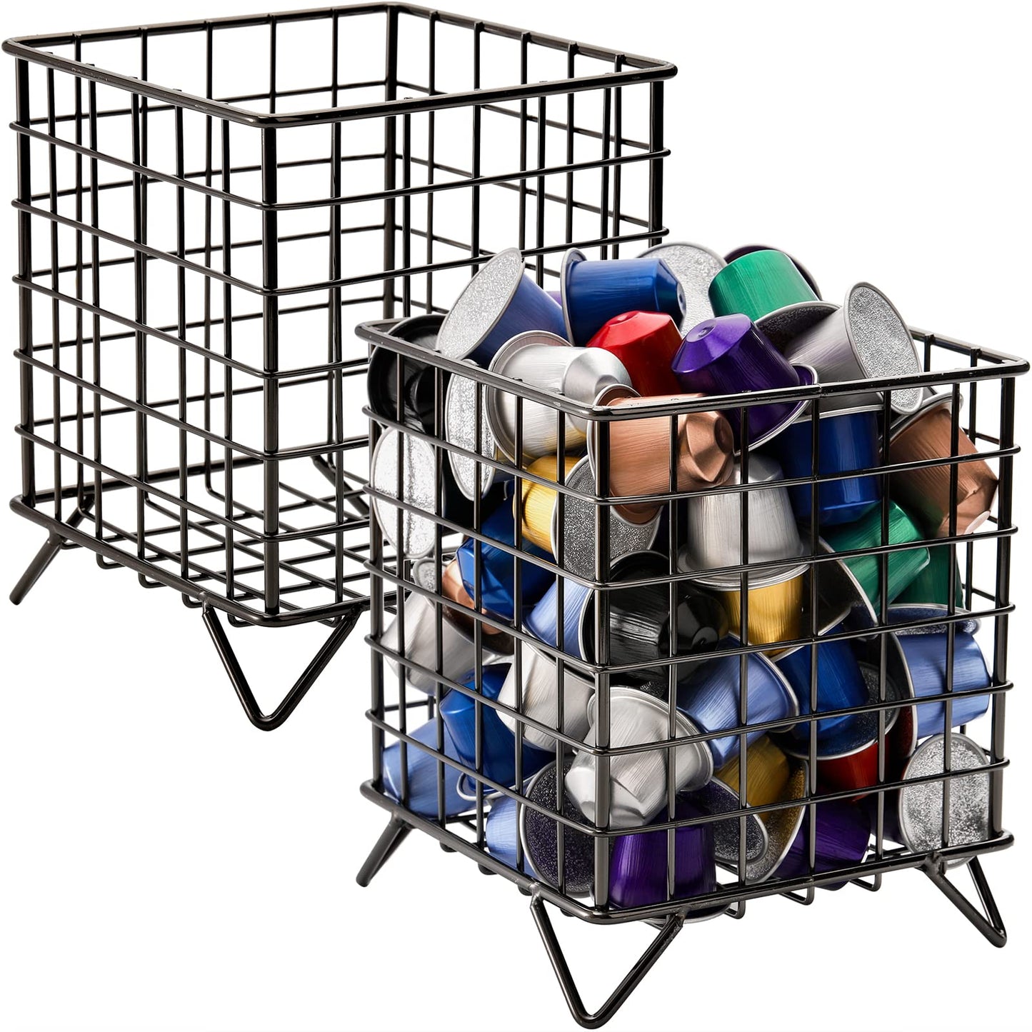 - Okllen 2 Pack Coffee Pod Holder | Square Wire K Cup Holder Espresso Pod Organizer -