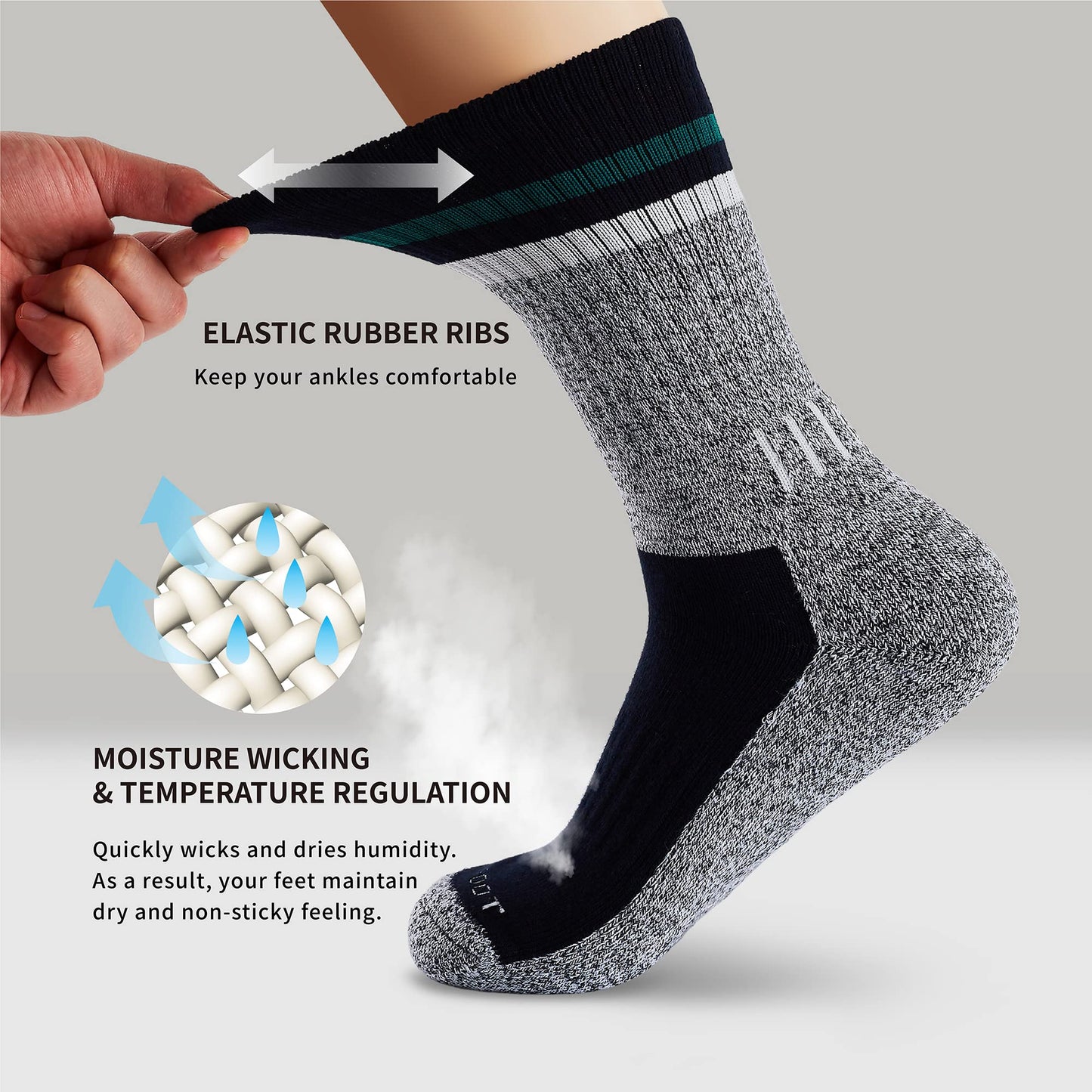 - MONFOOT 3 Pairs | Trekking Hiking Socks -