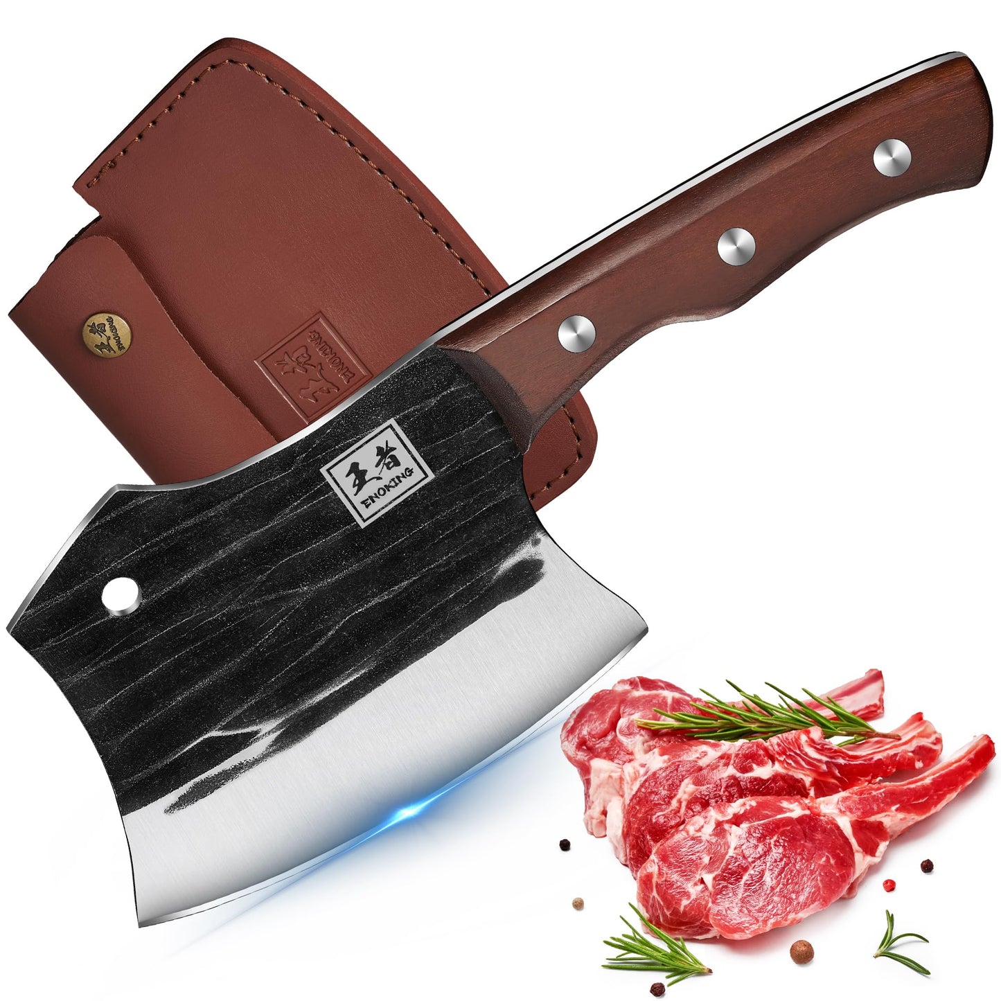 - ENOKING Chef Knife | 5.7inch Handmade Forged Thickened Cooking Knife -