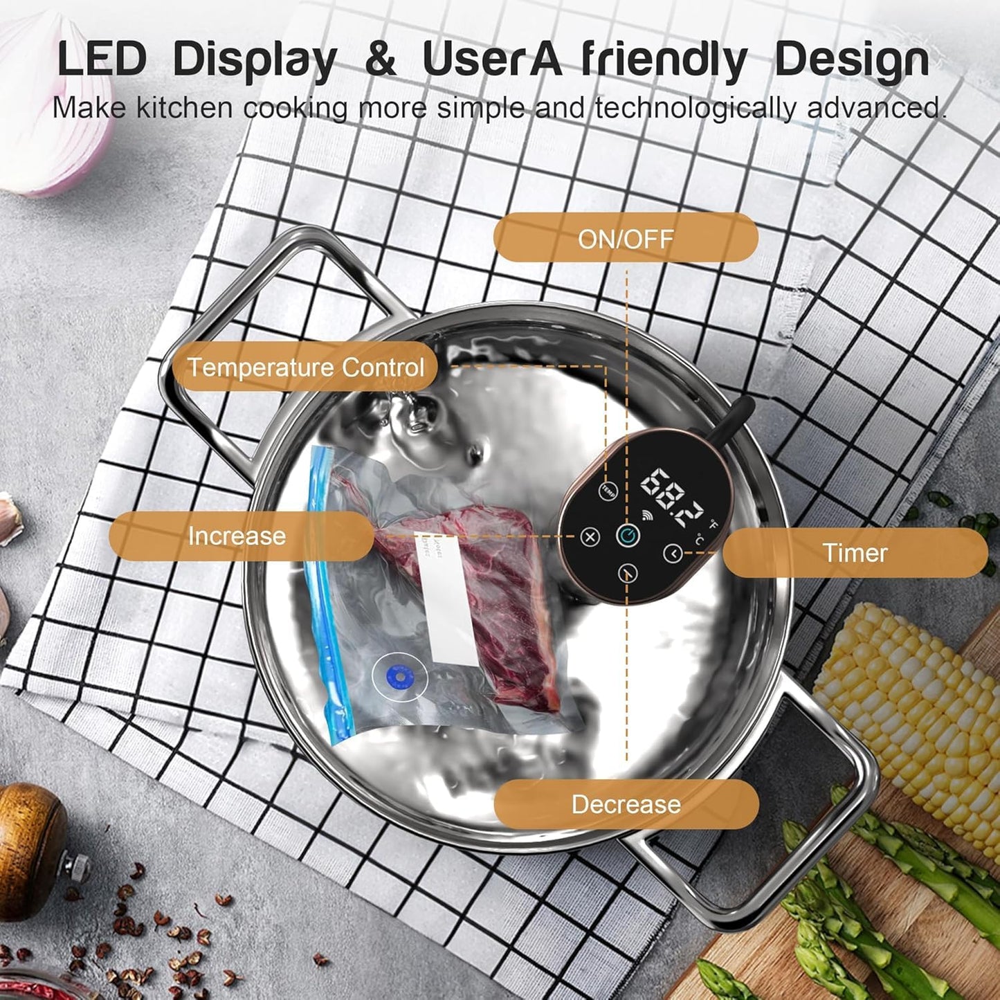 - Karinear Sous Vide Machine | WIFI | Sous Vide Cooker | 1100W -