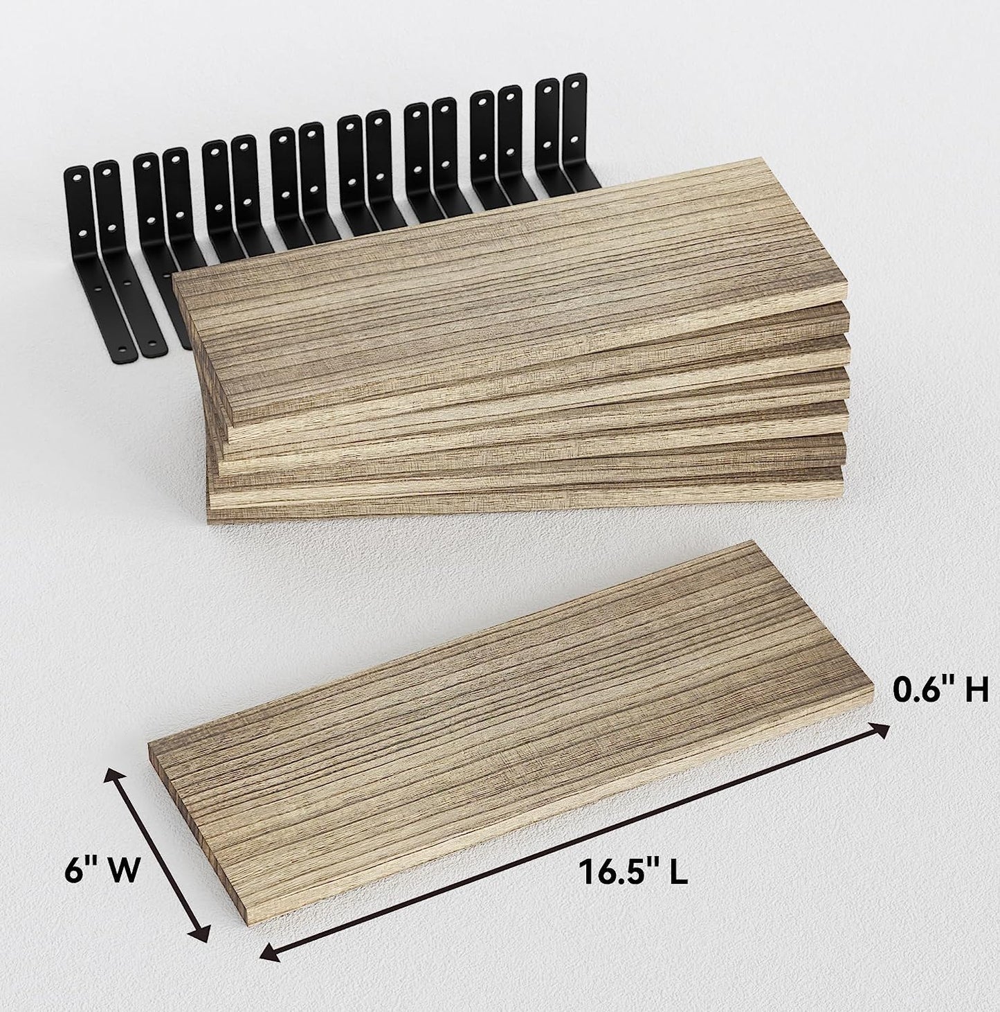 - Mardili Shelves Wood Wall Mounted Shelf | Rustic Shelves Set of 8 -