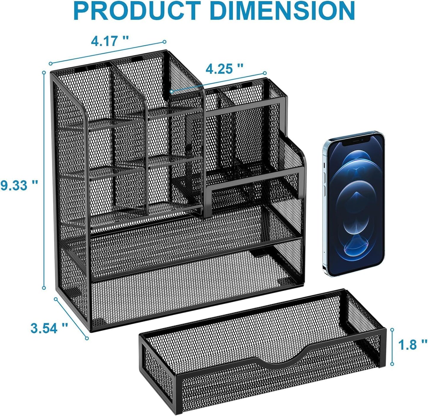 - Marbrasse Mesh Desk Organiser,Stationary Organiser | MultiFunctional Pen Holder -