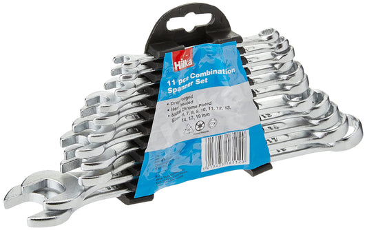 - Hilka 17161102 11PC Combi Spanner Set Metric | Clear -