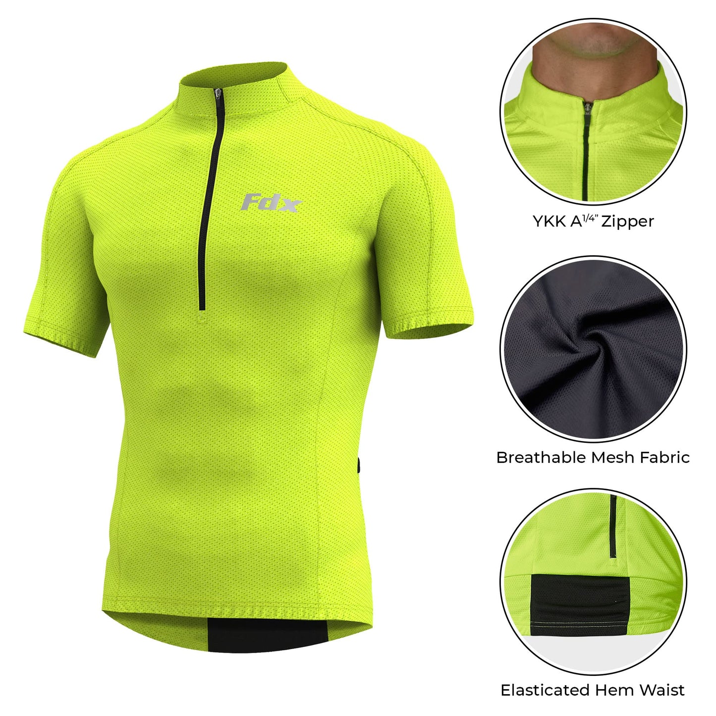 - FDX Men’s Cycling Jersey | Half Zipped | Half Sleeves -