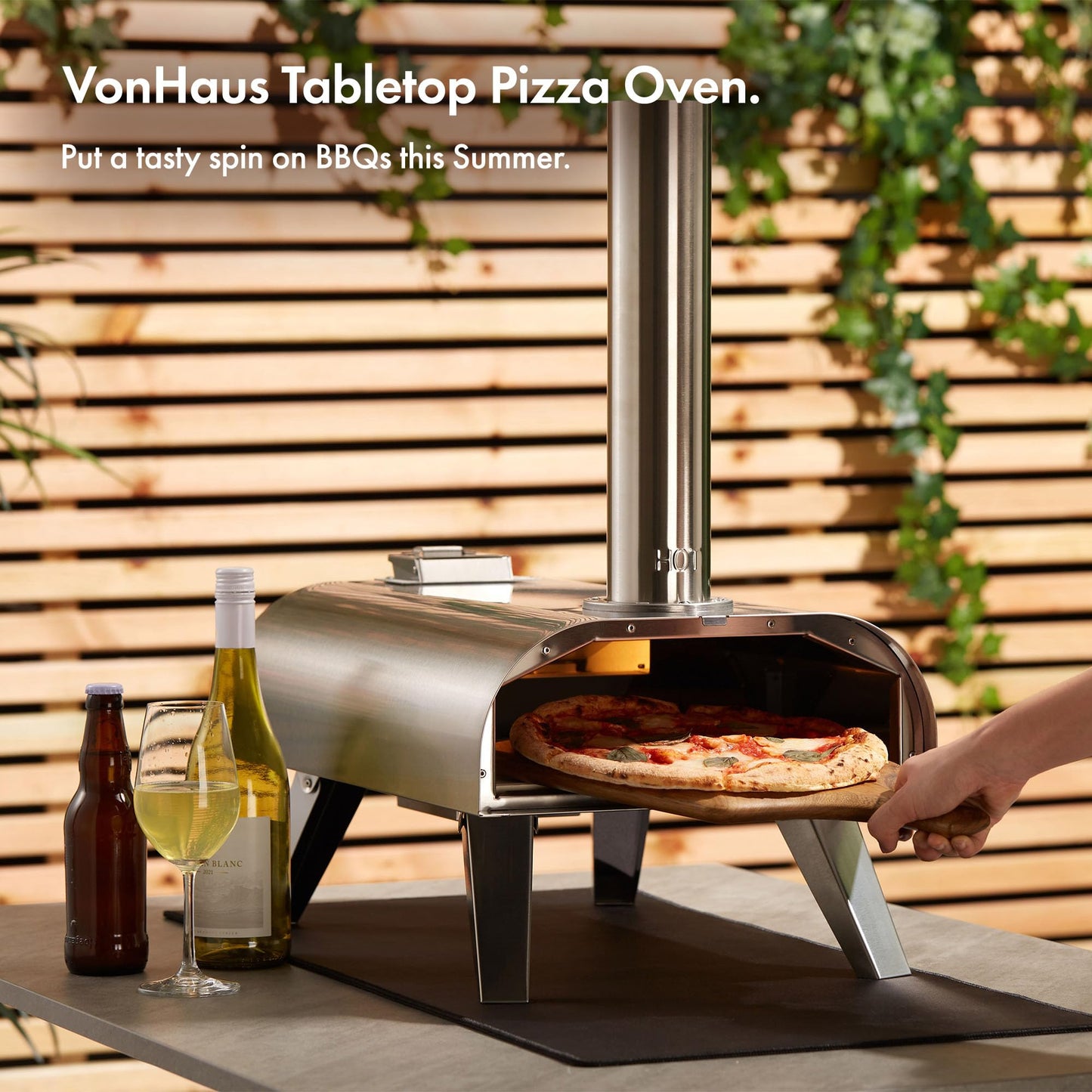 - VonHaus Pizza Oven Outdoor – Tabletop Pizza Oven with Pizza Stone Included