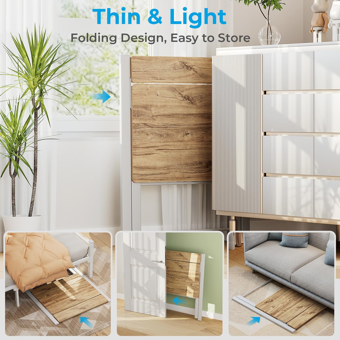 - GreenForest Folding Desk | Computer Desk | 2-Tier Shelf Laptop Foldable Table -