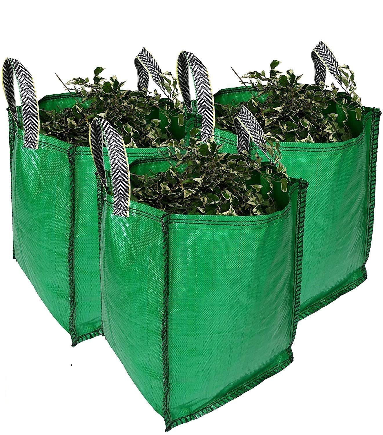 - Garden Waste Bags | 120 Litre | 1 to 5 Sacks | PREMIUM GRADE | Industrial Fabric and Handles | Heavy Duty Garden/Green Waste Sacks (3 sacks) -