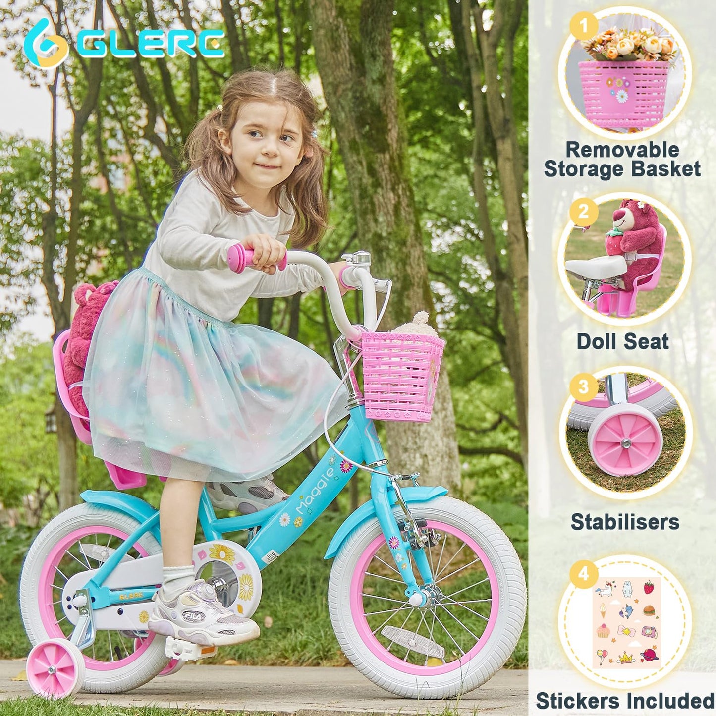 - Glerc 14 Inch Kids Bike | 3 4 5 Years Old -
