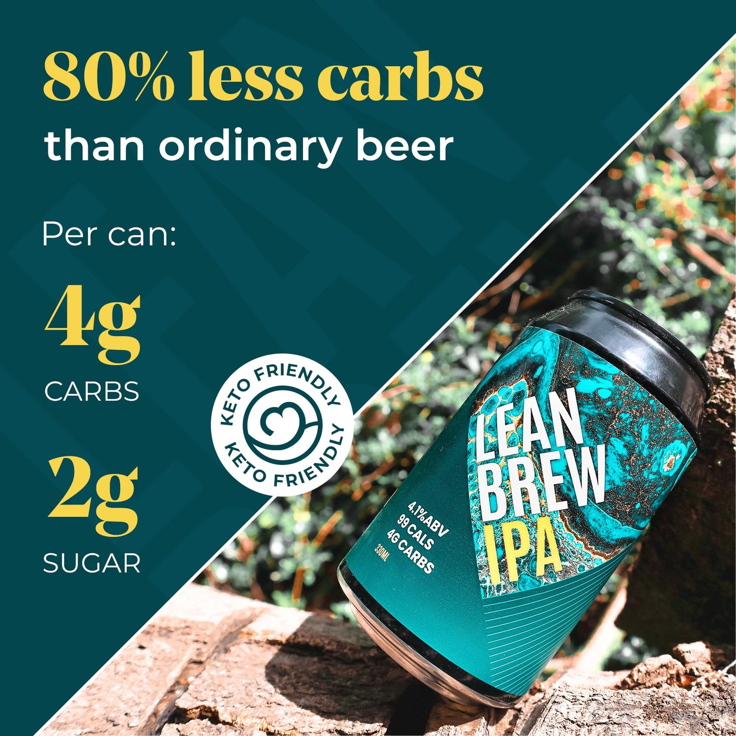 - LEAN BREW IPA | Gluten Free Beer | Low Carb Beer 24 Pack x 330ml Beer Cans -