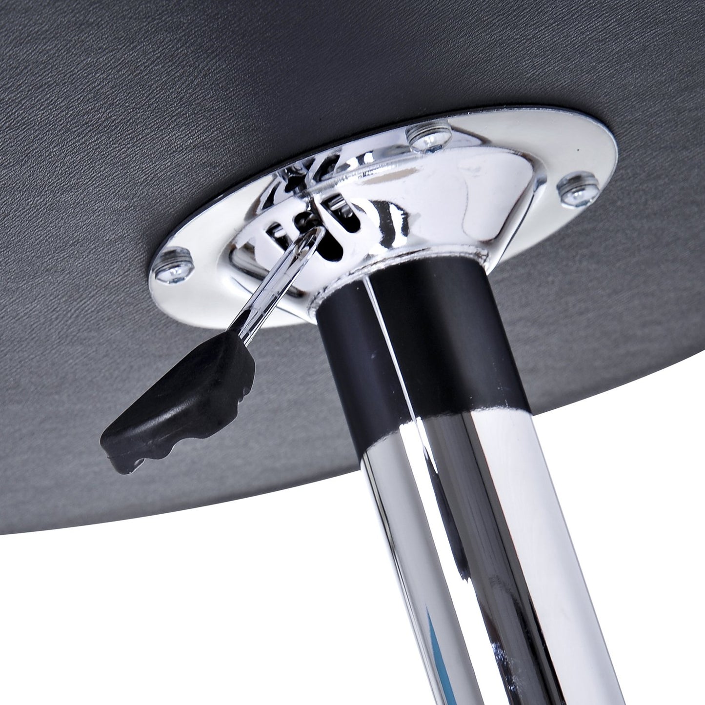 - HOMCOM Adjustable Round Bistro Bar Table | PVC Leather Top | Steel Base -