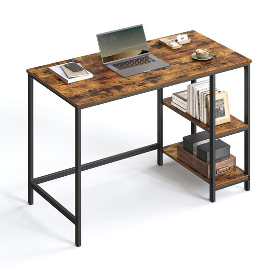 - VASAGLE Computer Desk, Writing Desk with 2 Shelves -